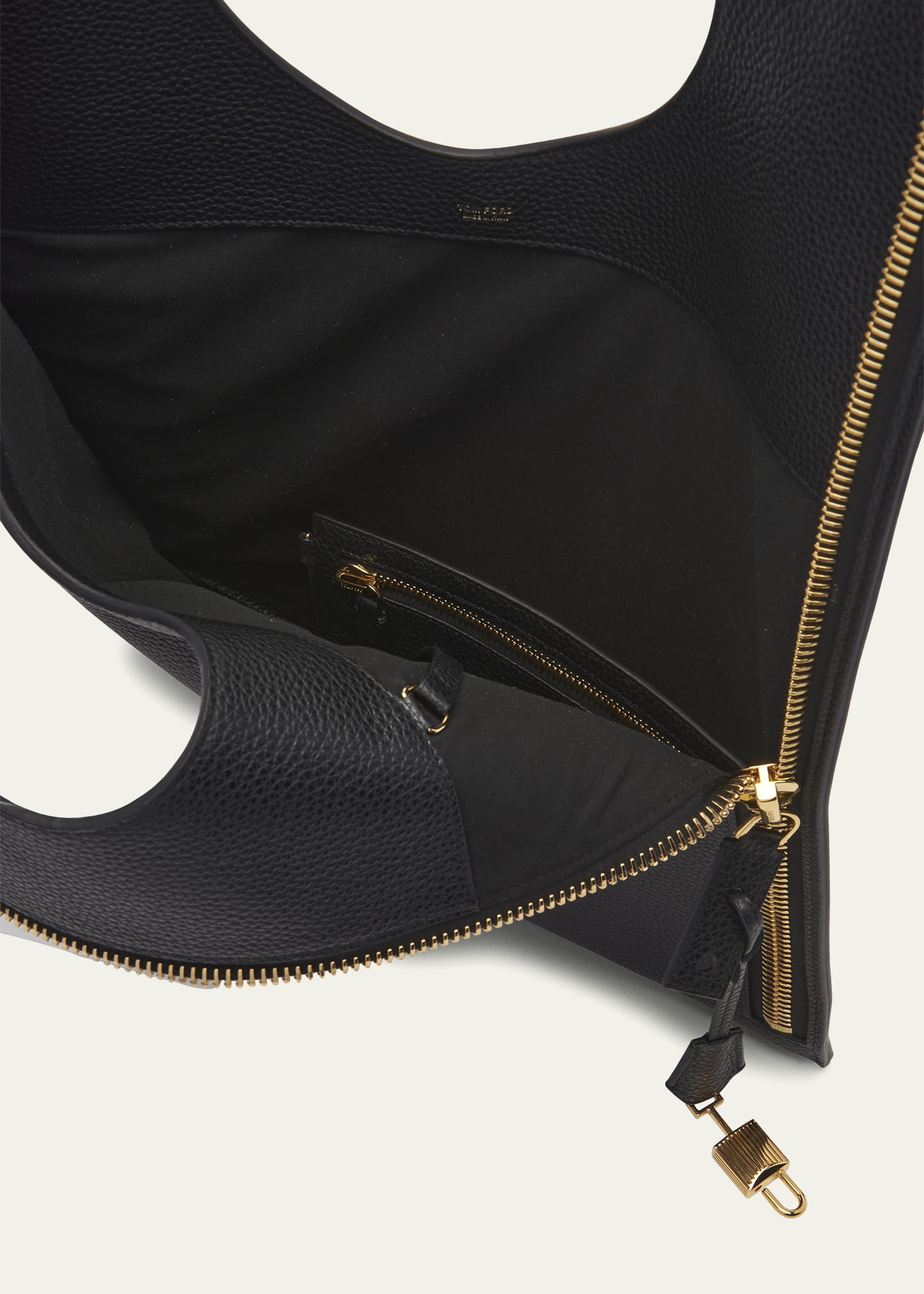 TOM FORD Alix Flat Zip Leather Shoulder Bag - Bergdorf Goodman