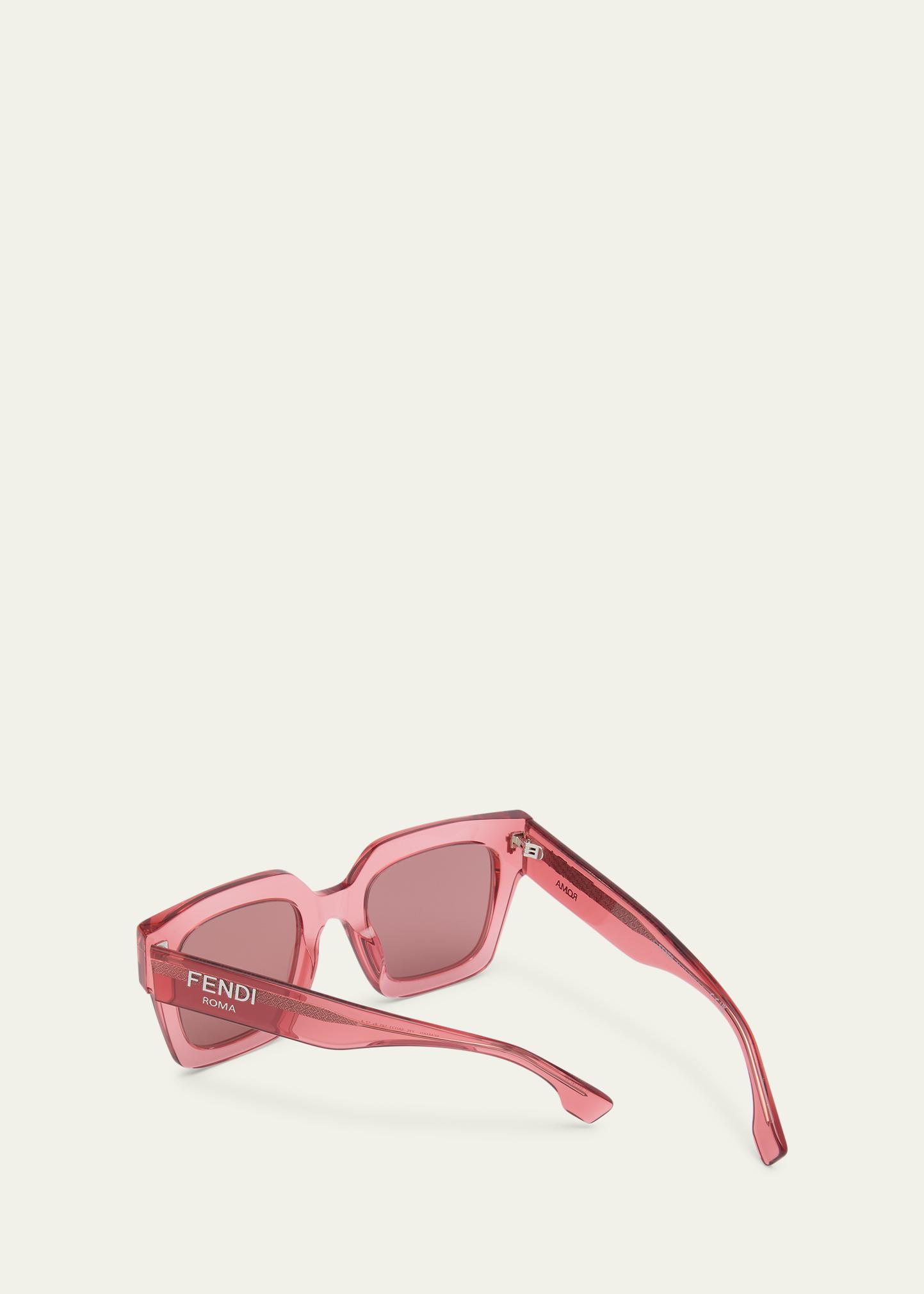 Fendi Fendi Roma Pink Square Acetate Sunglasses - Bergdorf  display picture 1