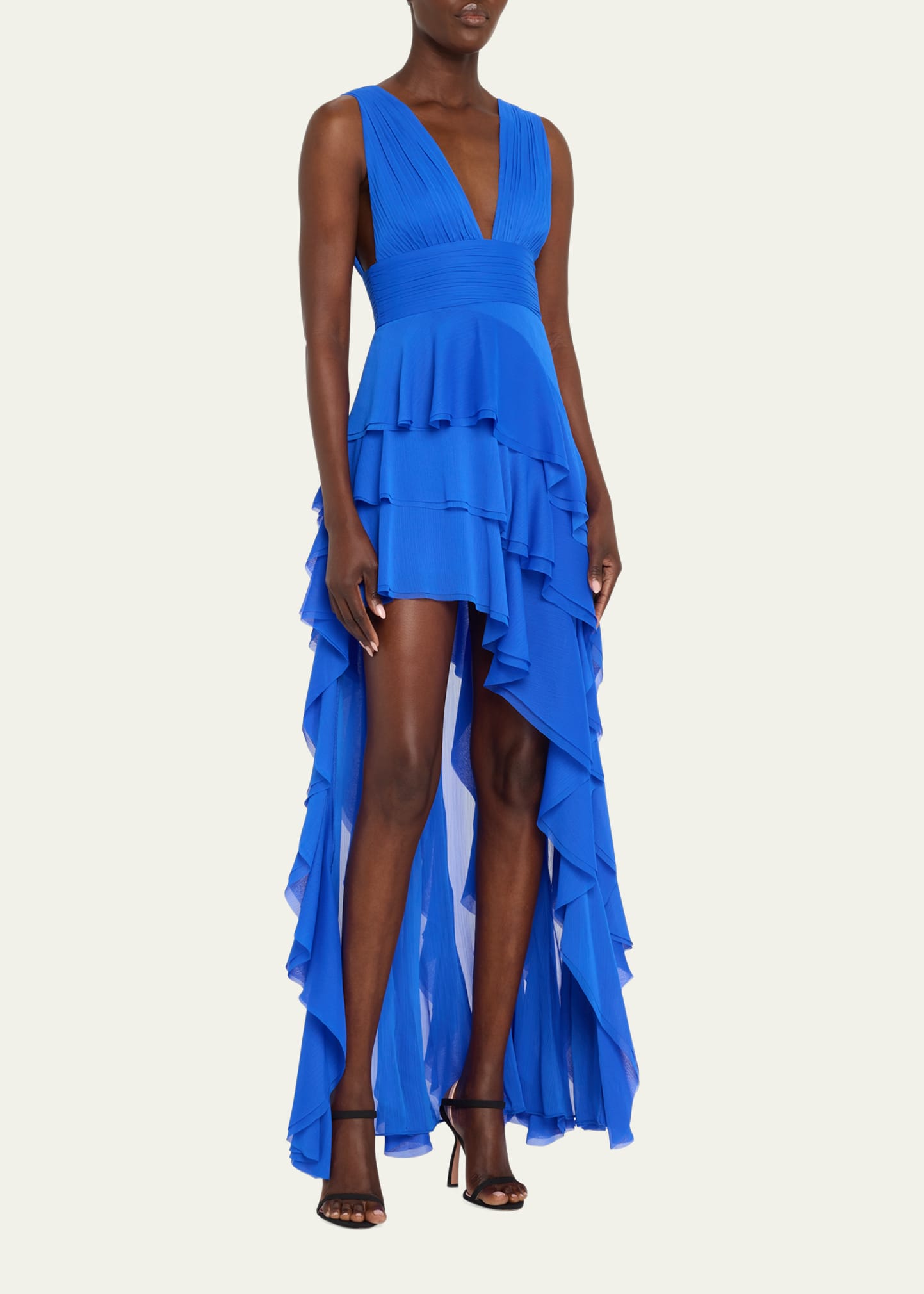 ALICE + OLIVIA Holly Low-Neck Asymmetric Ruffle Maxi Dress - Bergdorf  Goodman