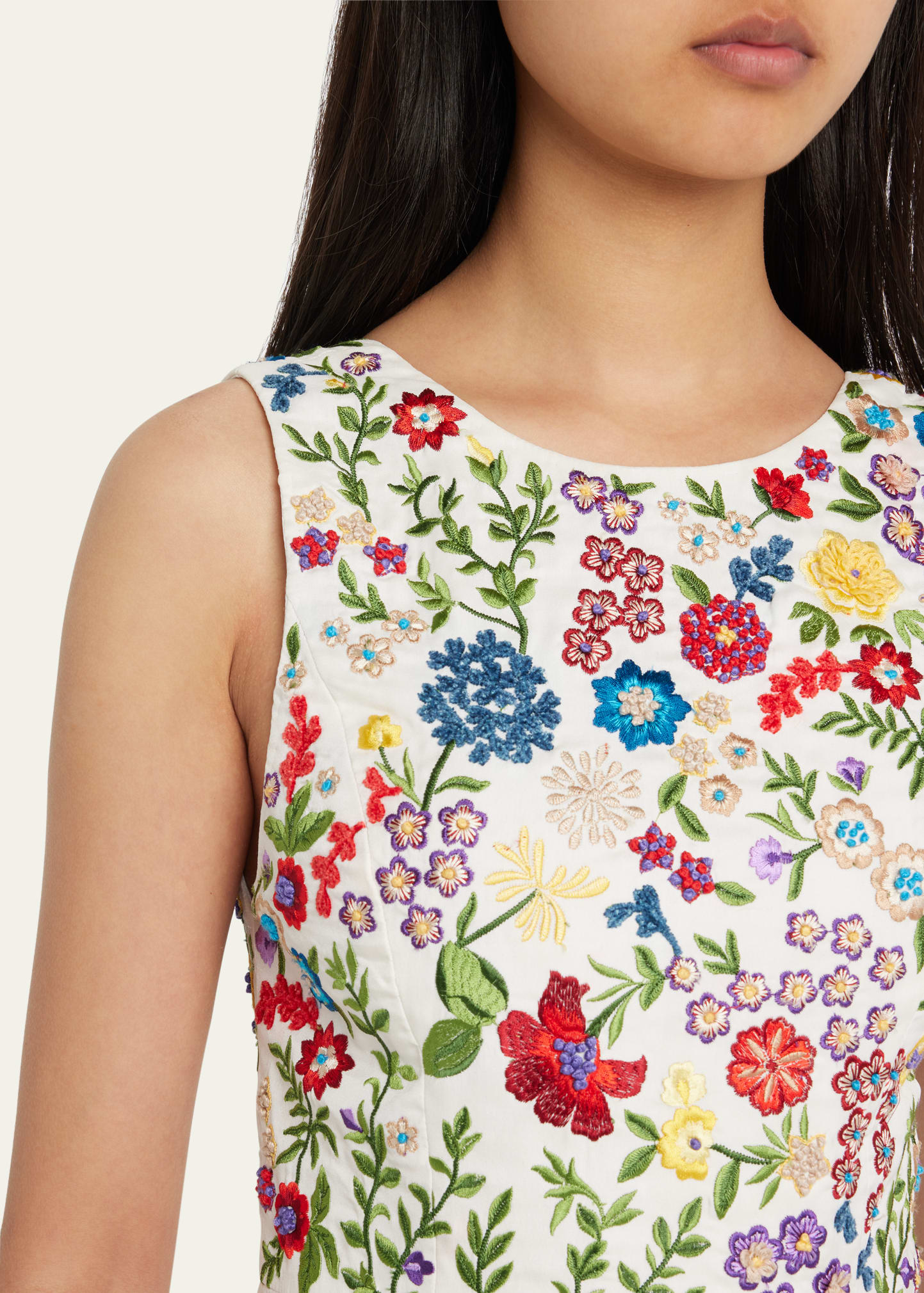 ALICE + OLIVIA Lindsey Embroidered Structured Mini Dress - Bergdorf Goodman