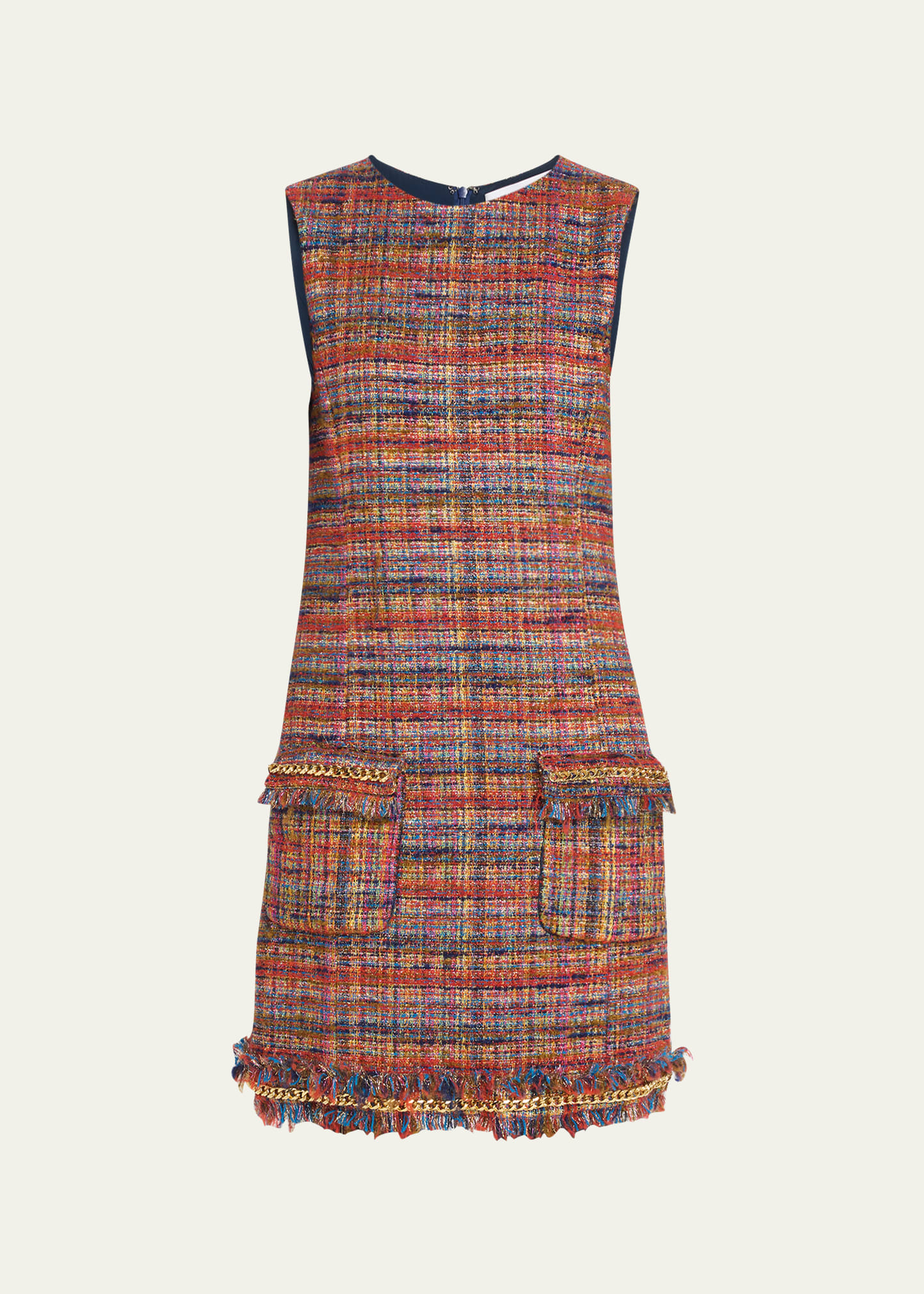 Tweed playsuit hot sale with chain trims