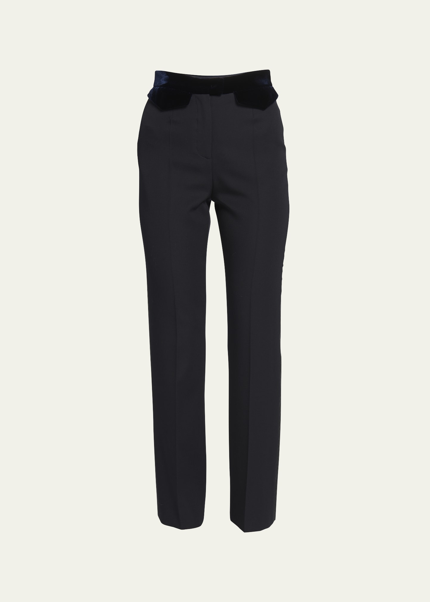 Giorgio Armani Wool Tuxedo Pants with Velvet Details - Bergdorf