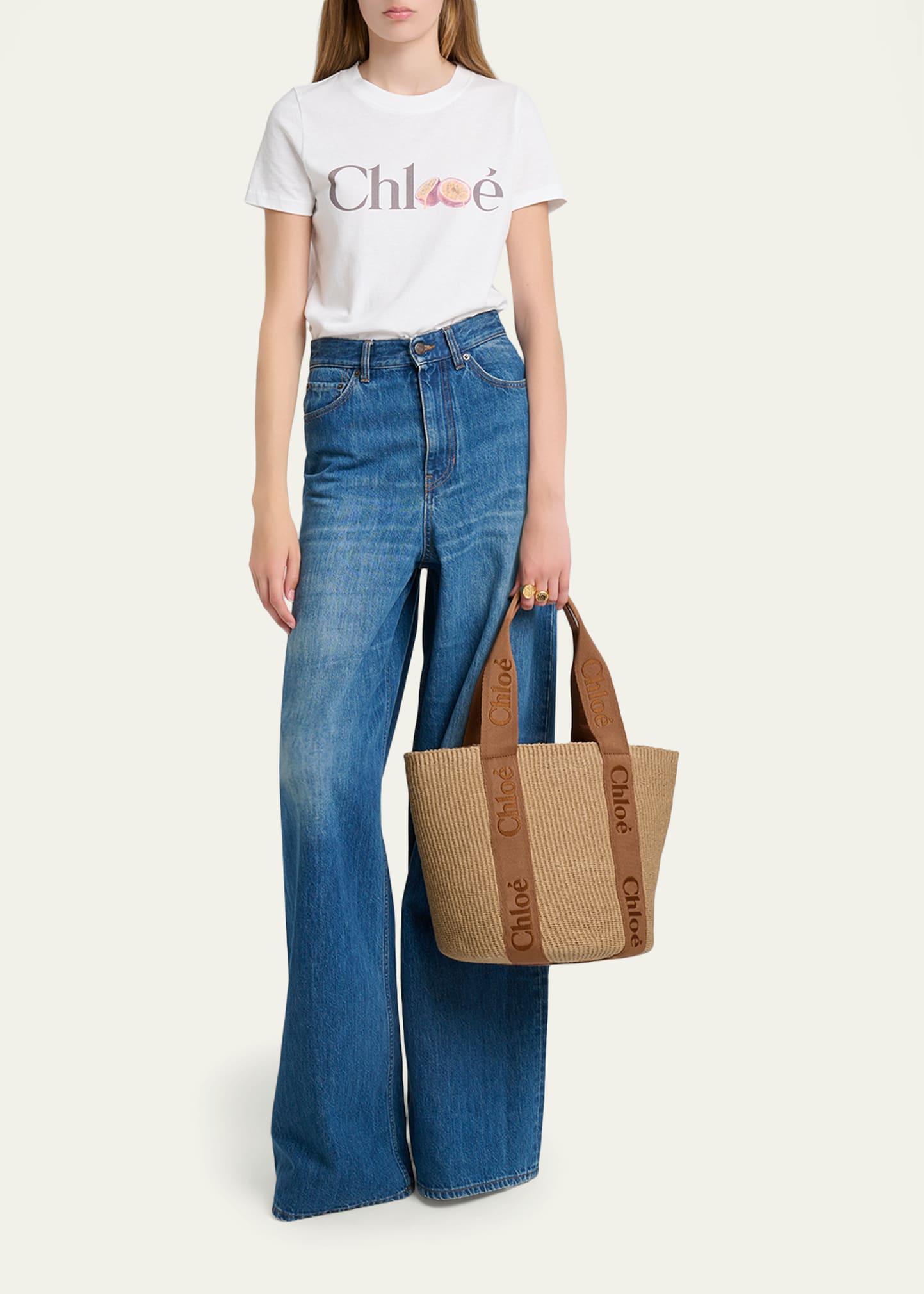 Chloe Woody Large Mifuko Basket Bag with Logo Webbing - Bergdorf