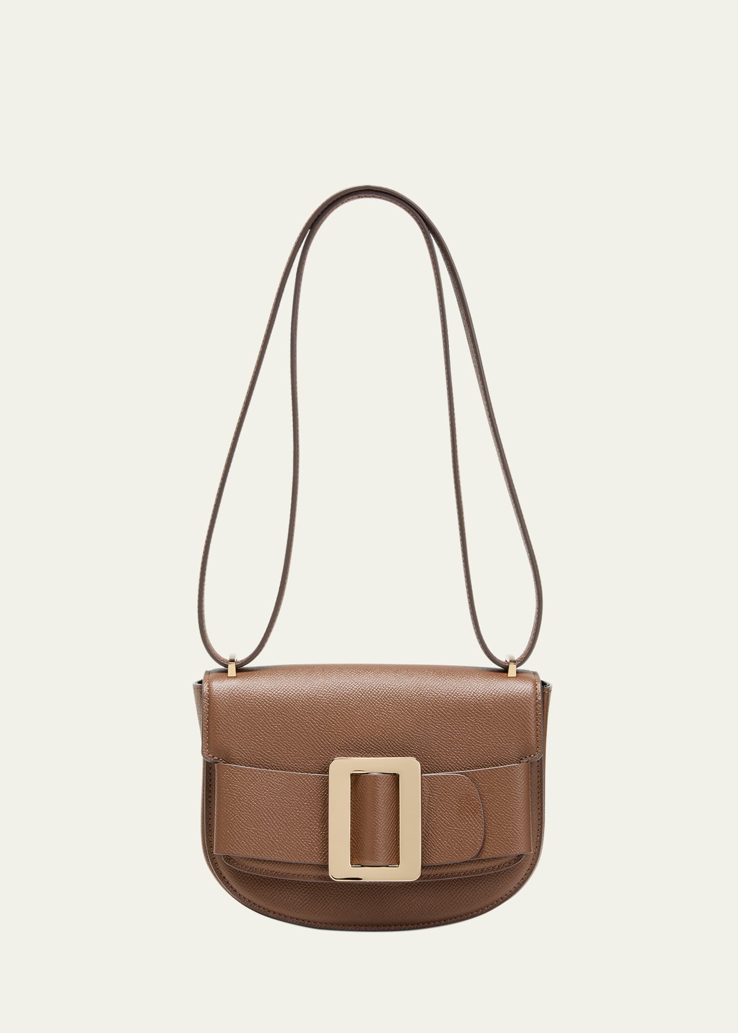 Boyy Buckle Saddle Leather Crossbody Bag, Mocha, Women's, Handbags & Purses Crossbody Bags & Camera Bags