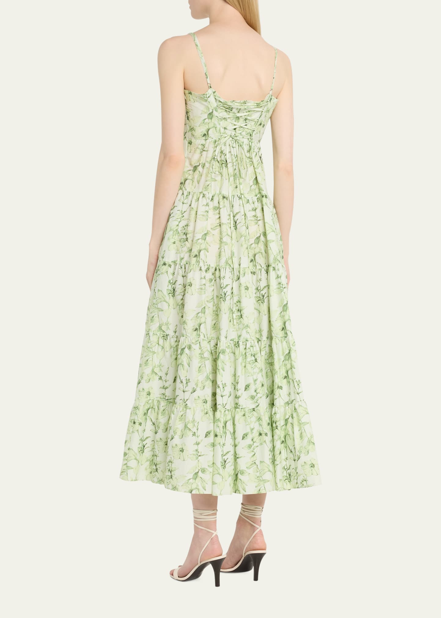 danny long sleeve mini dress green The September Modest Floral Dress main image 1