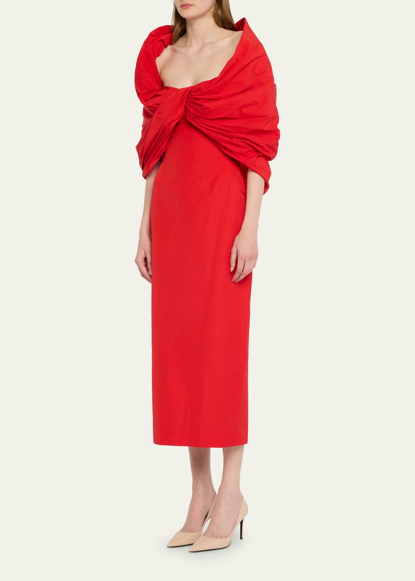Rosie Assoulin Old Hollywood Off-Shoulder Cocktail Dress