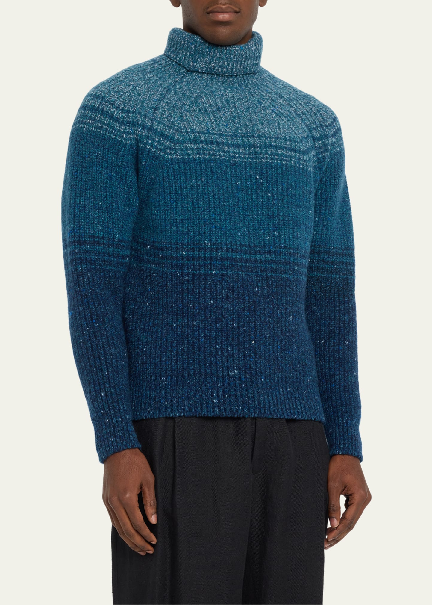 Inis Meain Men's Wool-Cashmere Landscape Boatbuilder Turtleneck
