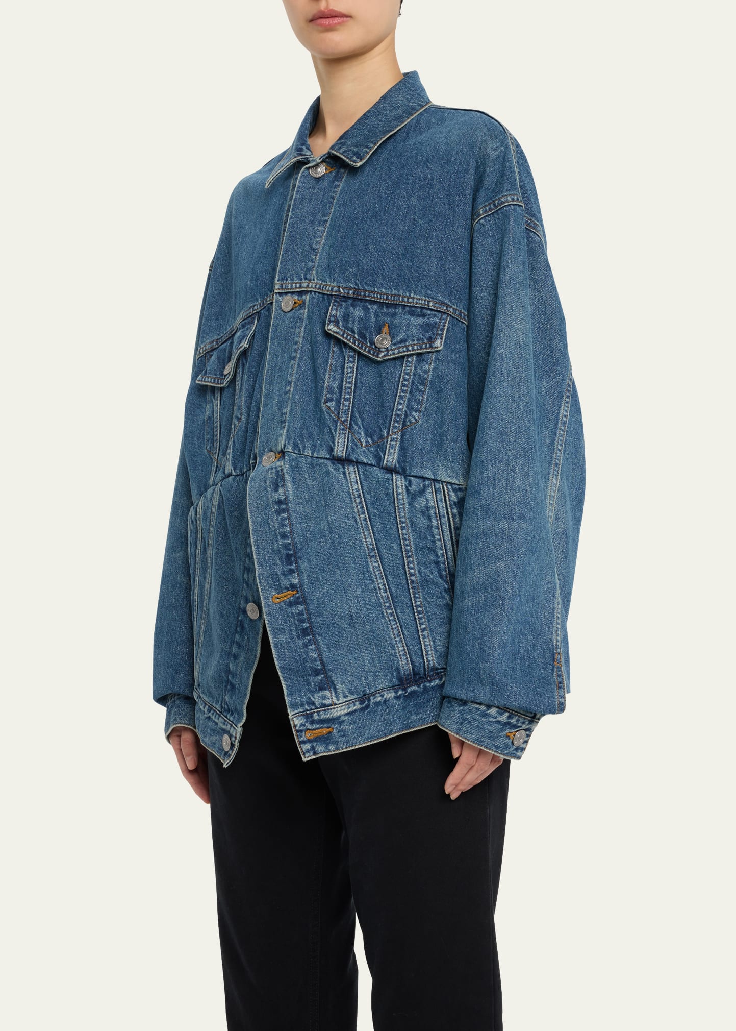 Balenciaga Swing Denim Jacket - Bergdorf Goodman