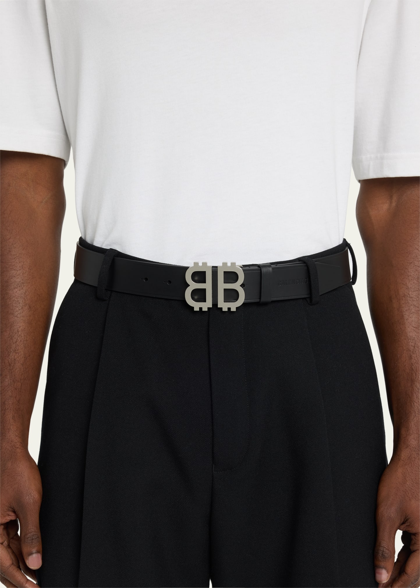 BALENCIAGA CRYPTO BB ロゴ レザーベルト Balenciaga Crypto BB Belt | Saks Fifth Avenue