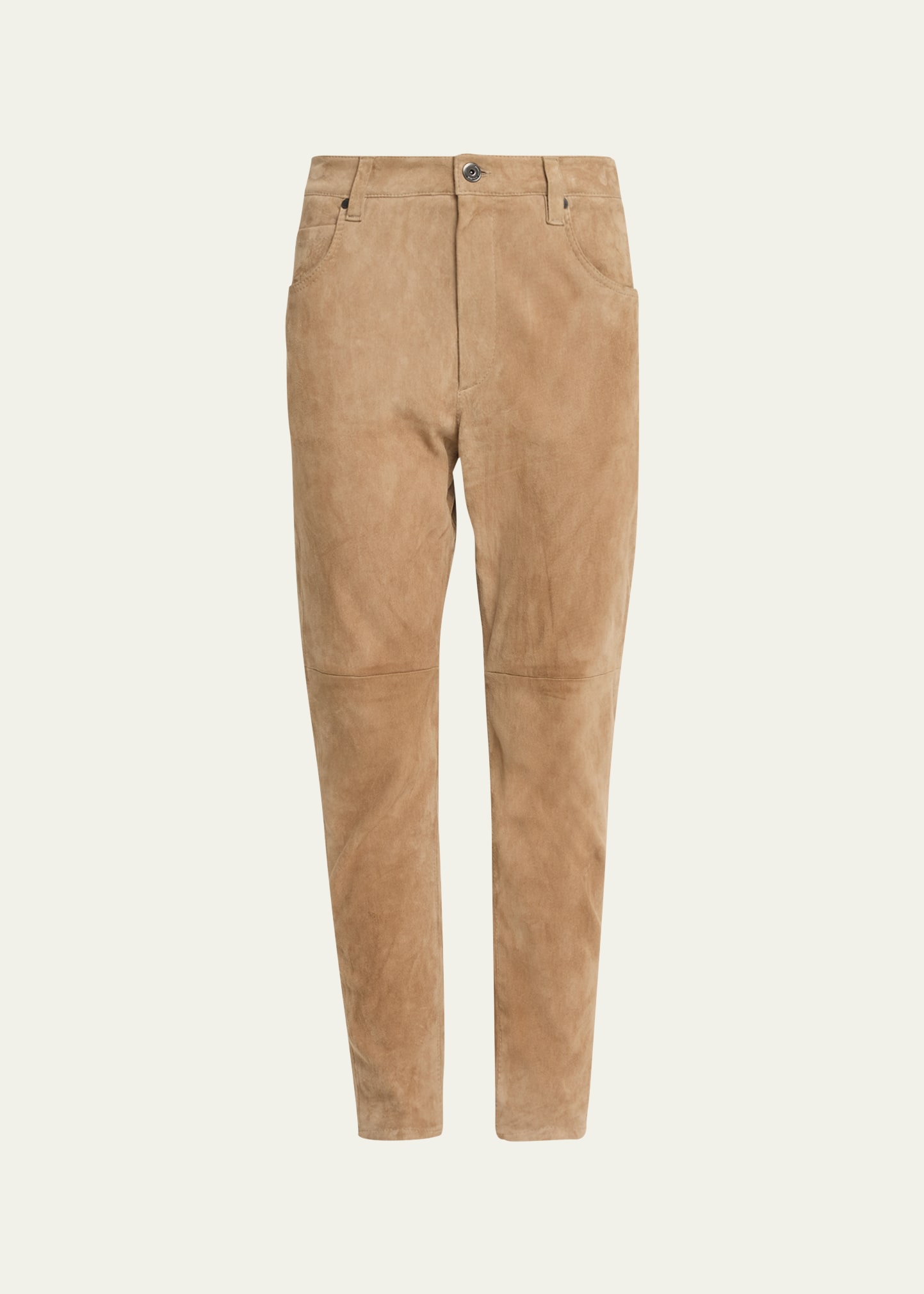 BRUNELLO CUCINELLI Pleated suede tapered pants