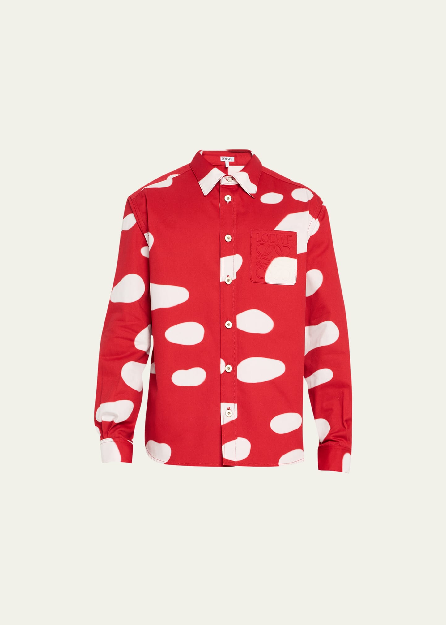 Loewe Men's Poplin Mushroom Sport Shirt - Bergdorf Goodman