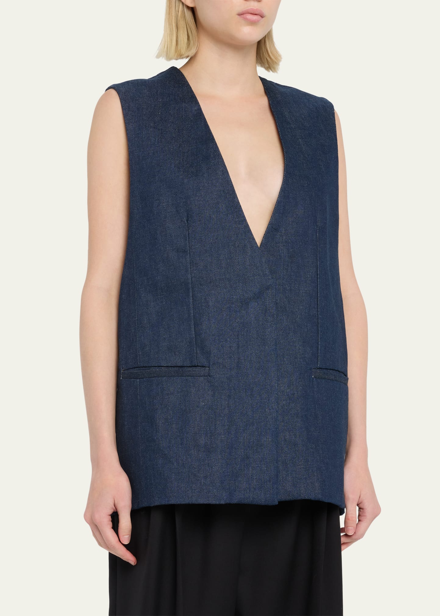 GOOD AMERICAN-DENIM VEST INDIGO main image 1