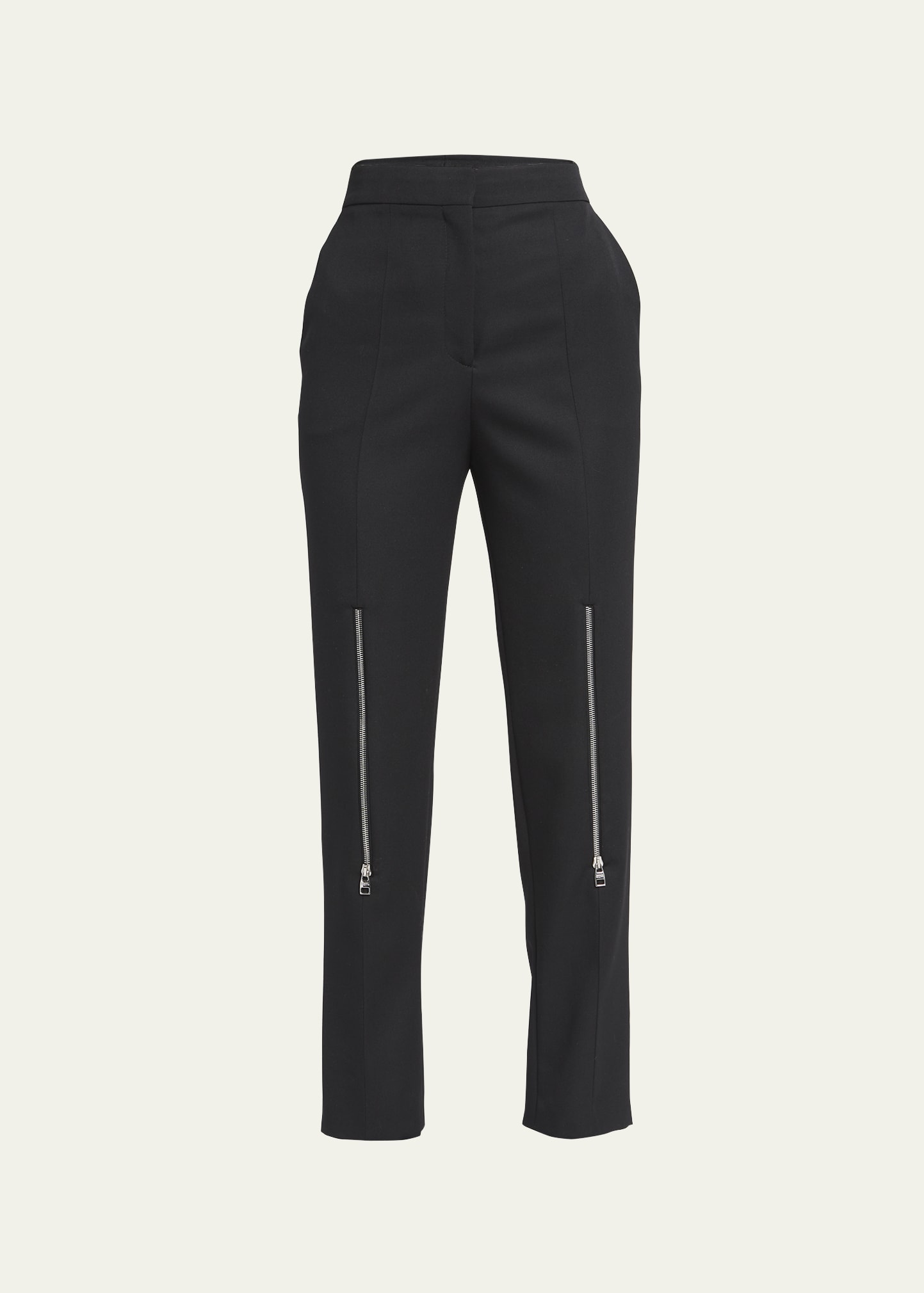 Black Pleated wool tapered trousers, Alexander McQueen