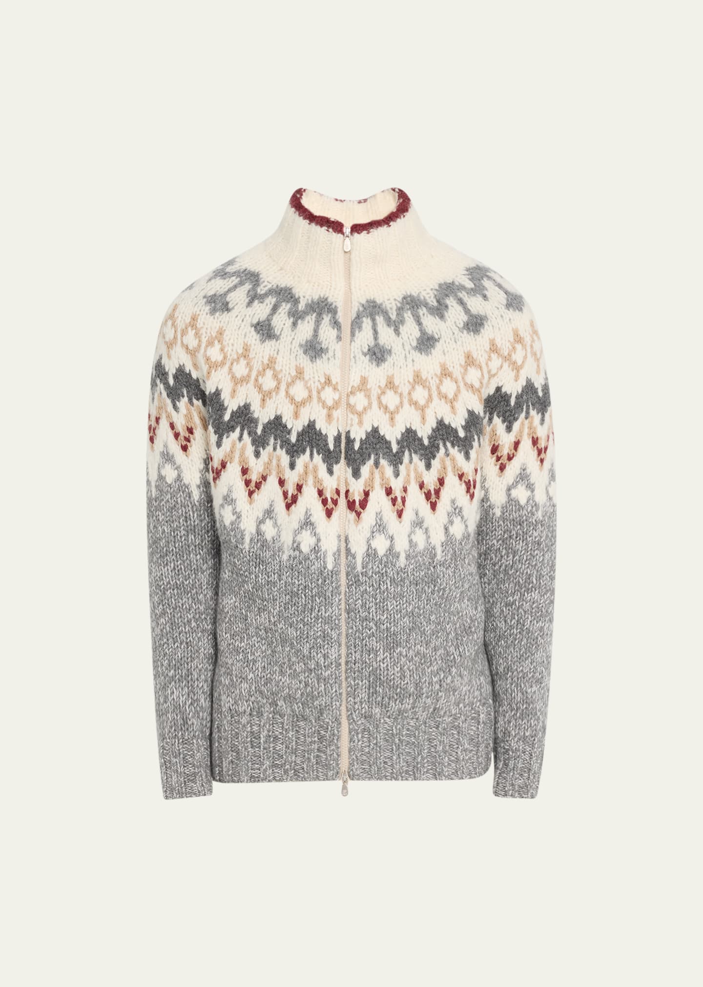 Brunello Cucinelli Men's Opera Cashmere Knit Full-Zip Sweater