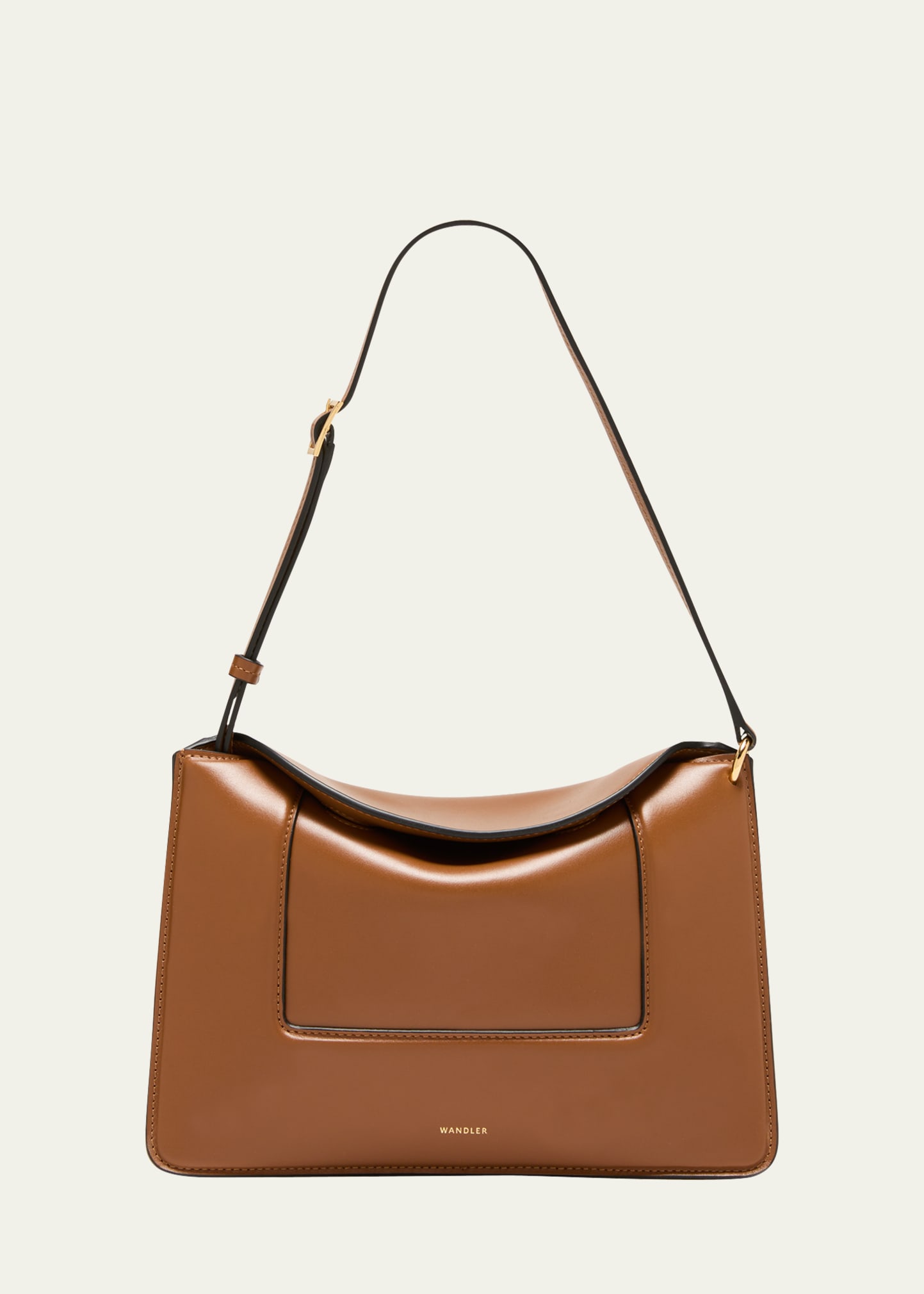 Penelope Fold-Over Flap Leather Shoulder Bag