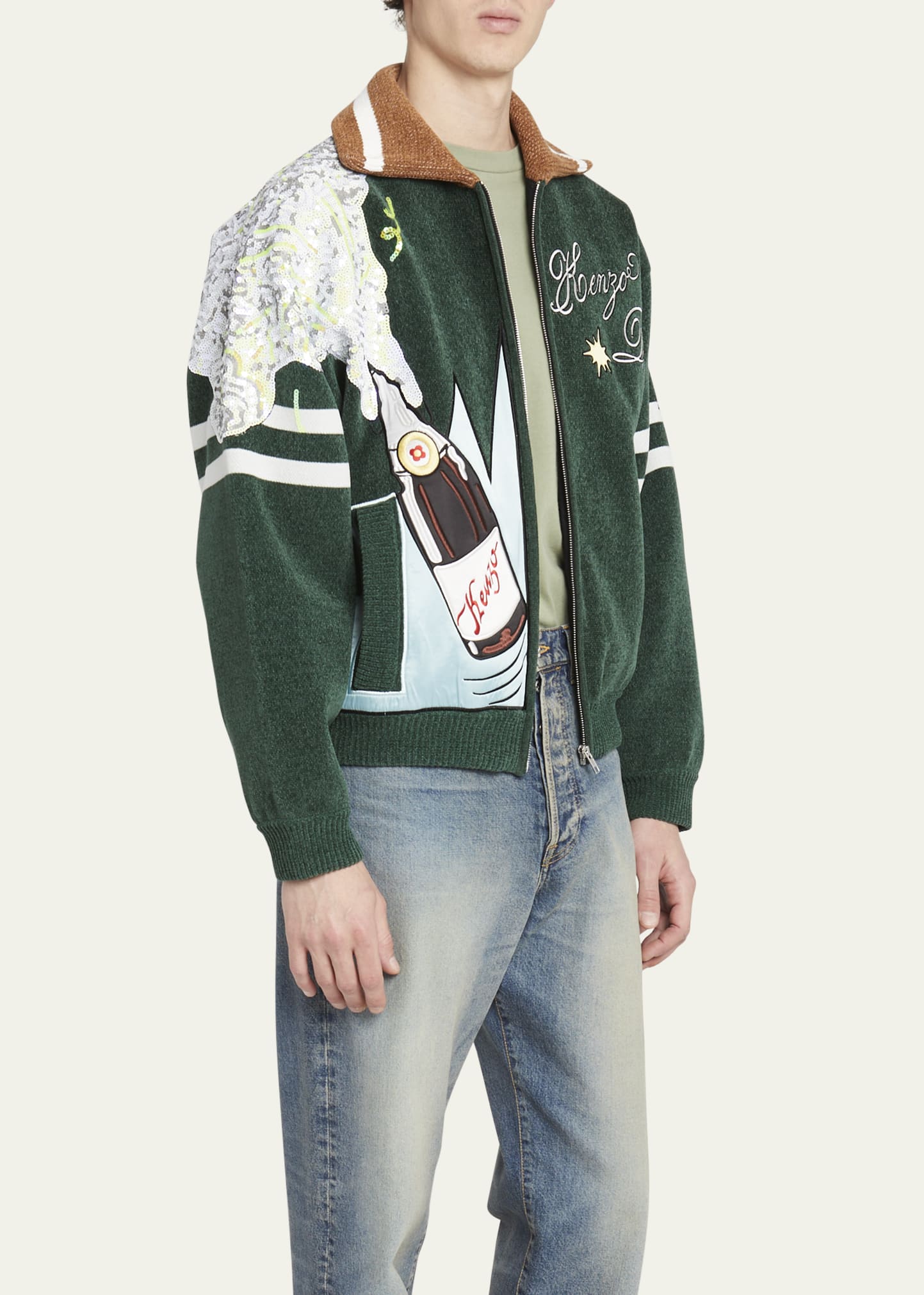 Kenzo Men's Chenille Party Bomber Jacket - Bergdorf Goodman
