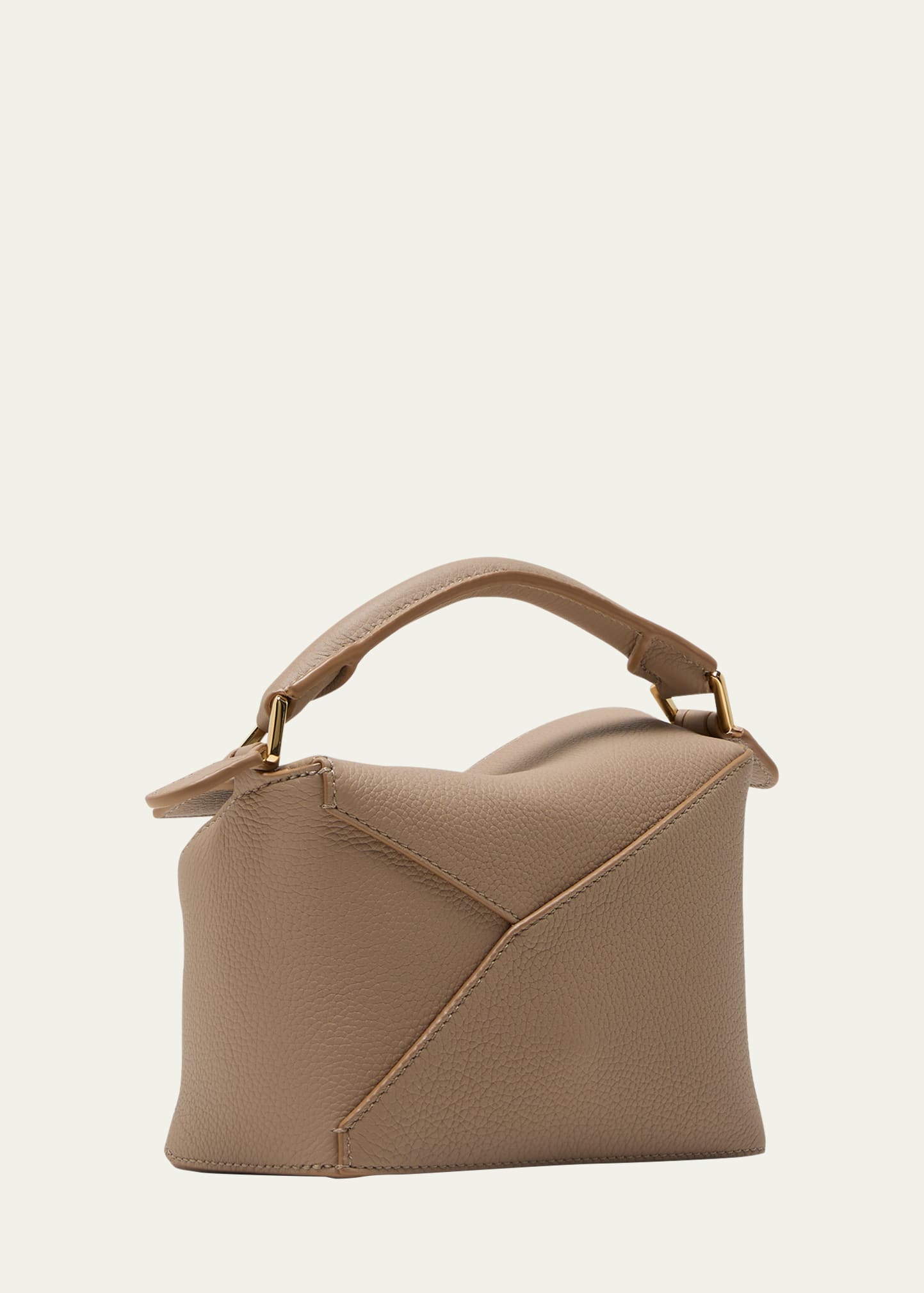 Loewe Puzzle Edge Mini Top-Handle Bag in Grained Leather