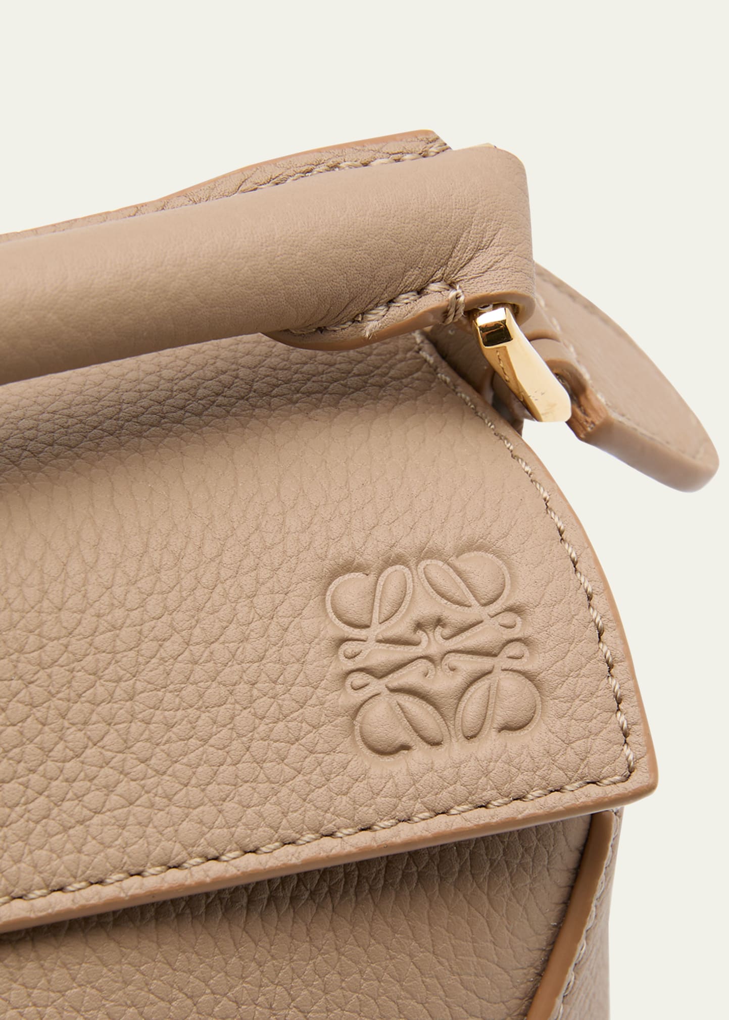 Loewe Puzzle Edge Mini Top-Handle Bag in Grained Leather