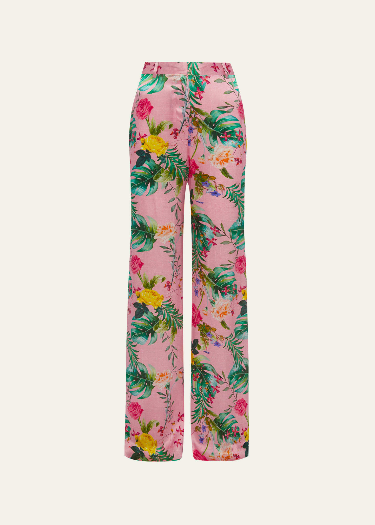 L'Agence Gavin Wide-Leg Floral SIlk Pants - Bergdorf Goodman