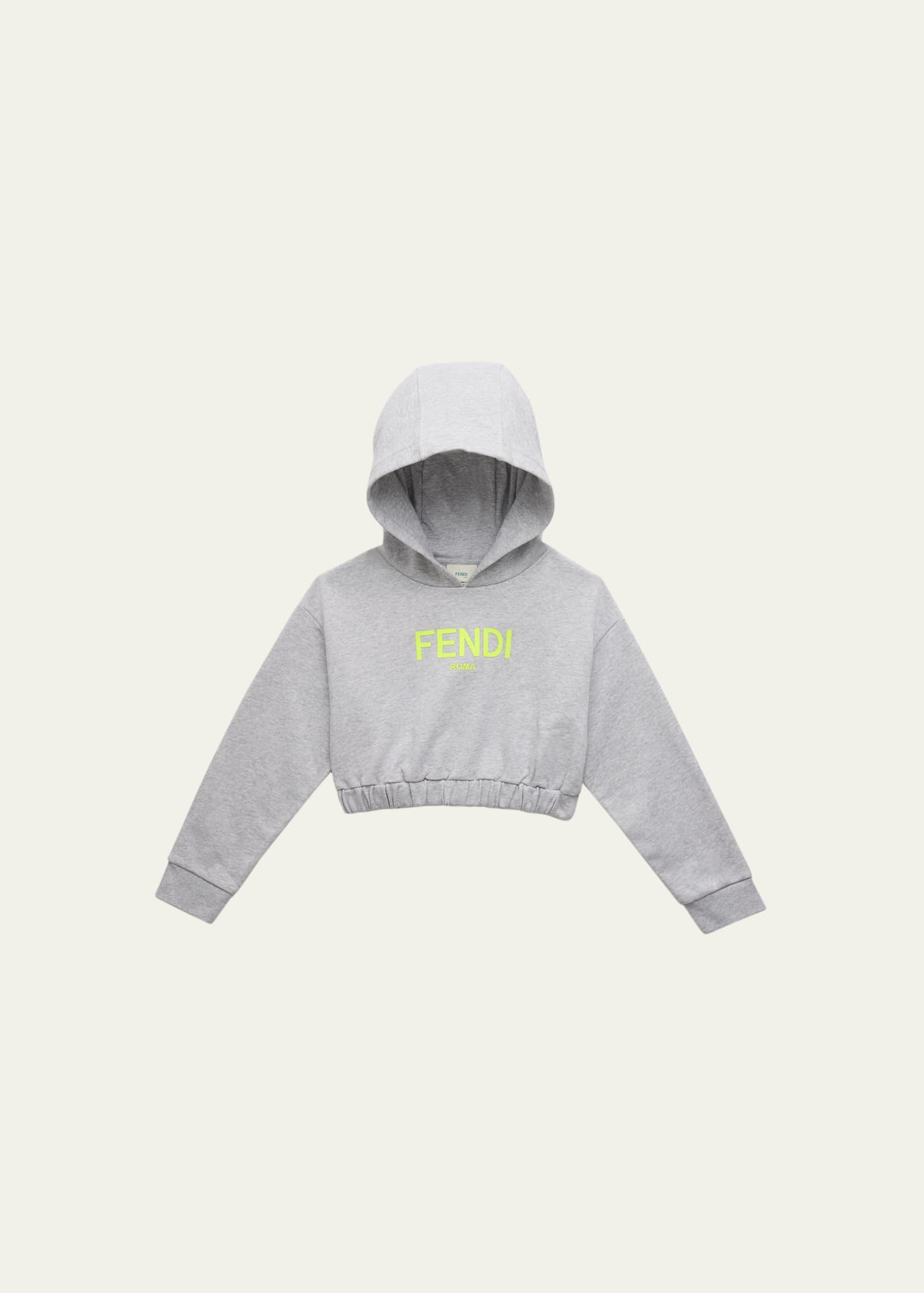 Fendi Girl's Logo-Print Cropped Hoodie, Size 8-14 - Bergdorf Goodman