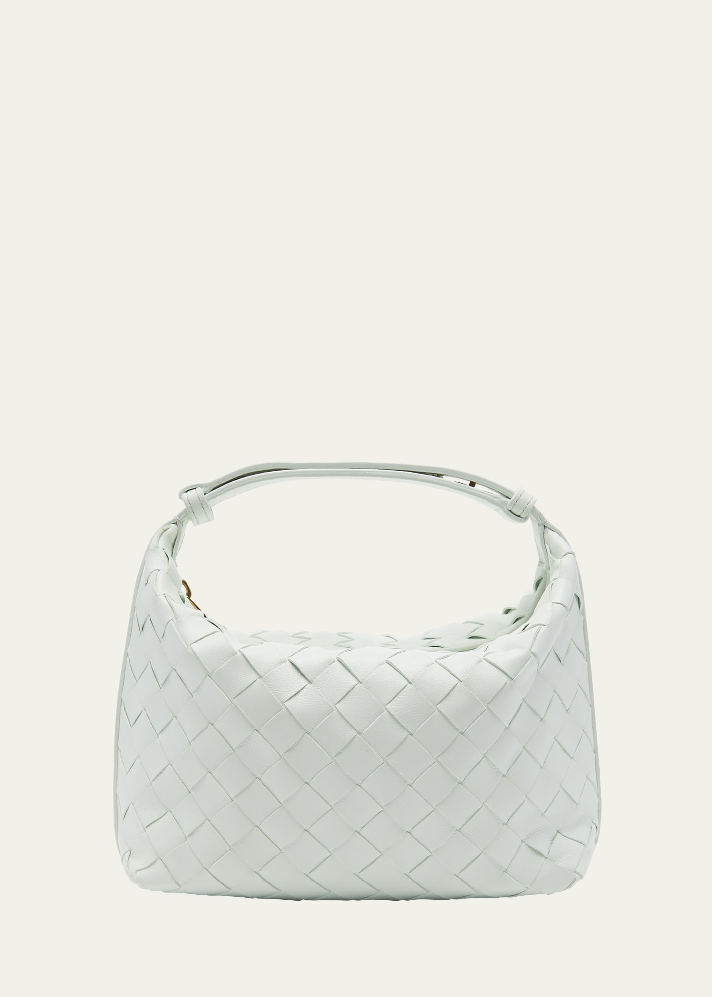 【関税込み】Bottega Veneta ホワイト Micro Wallace バッグ Bottega Veneta - Mini Wallace White & Gold Leather Shoulder Bag