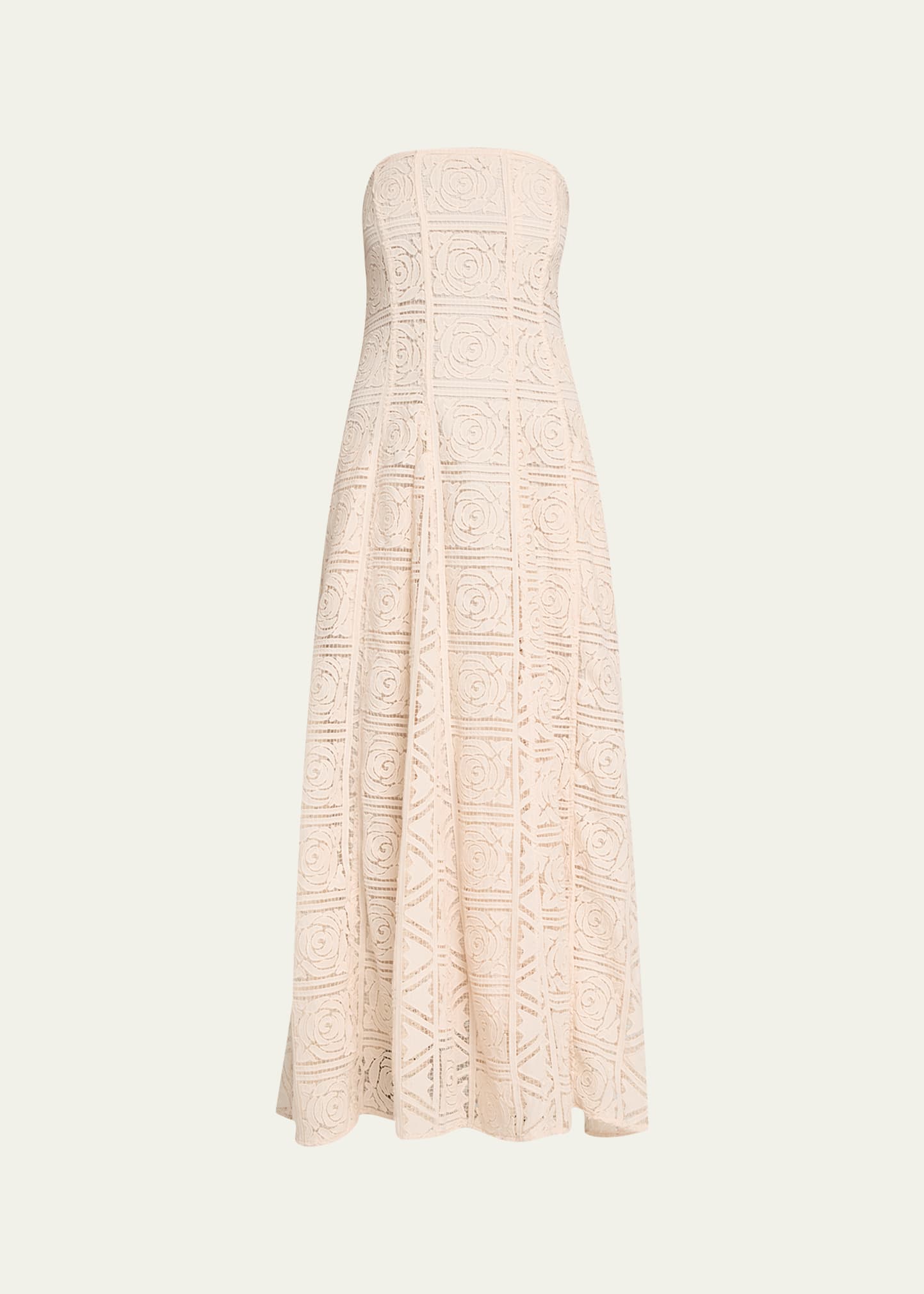 Cult Gaia Solia Long Strapless Floral Lace Dress - Bergdorf Goodman