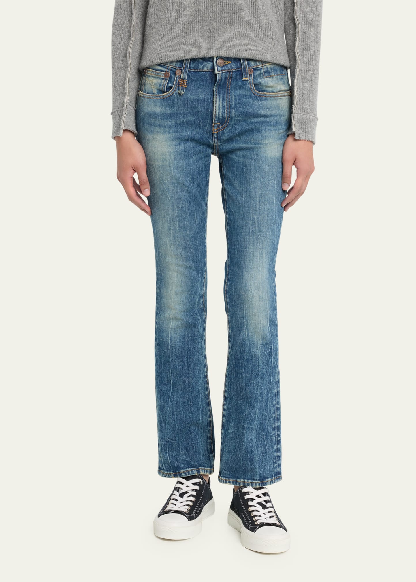 【関税込み】R13 ネイビー Kick Fit ジーンズ bg_4594350_100394_c