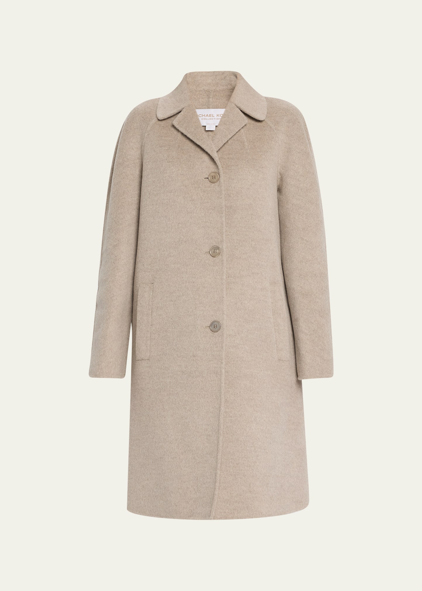 Michael Kors Collection Cashgora Melton Wool Balmacaan Coat