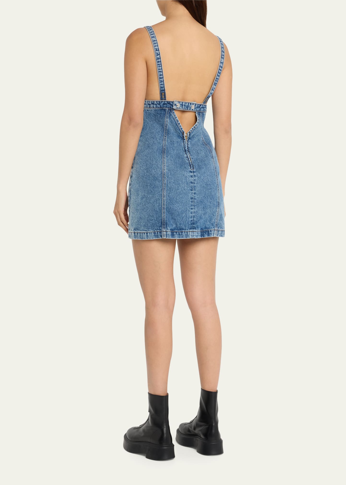 re/done seamed denim shift dress RE/DONE Fray Denim Dress