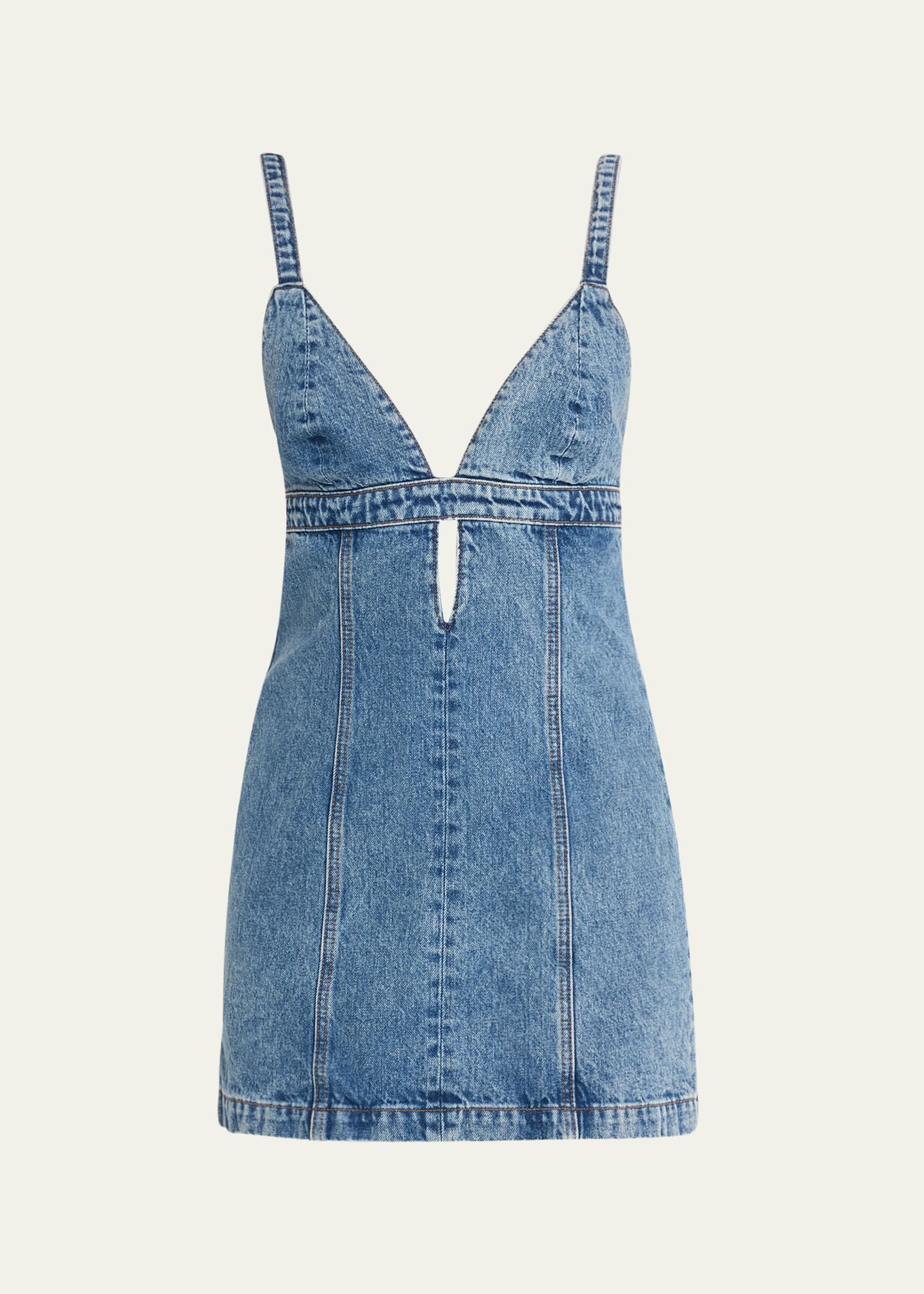 RE/DONE Seamed Denim Mini Shift Dress - Bergdorf Goodman