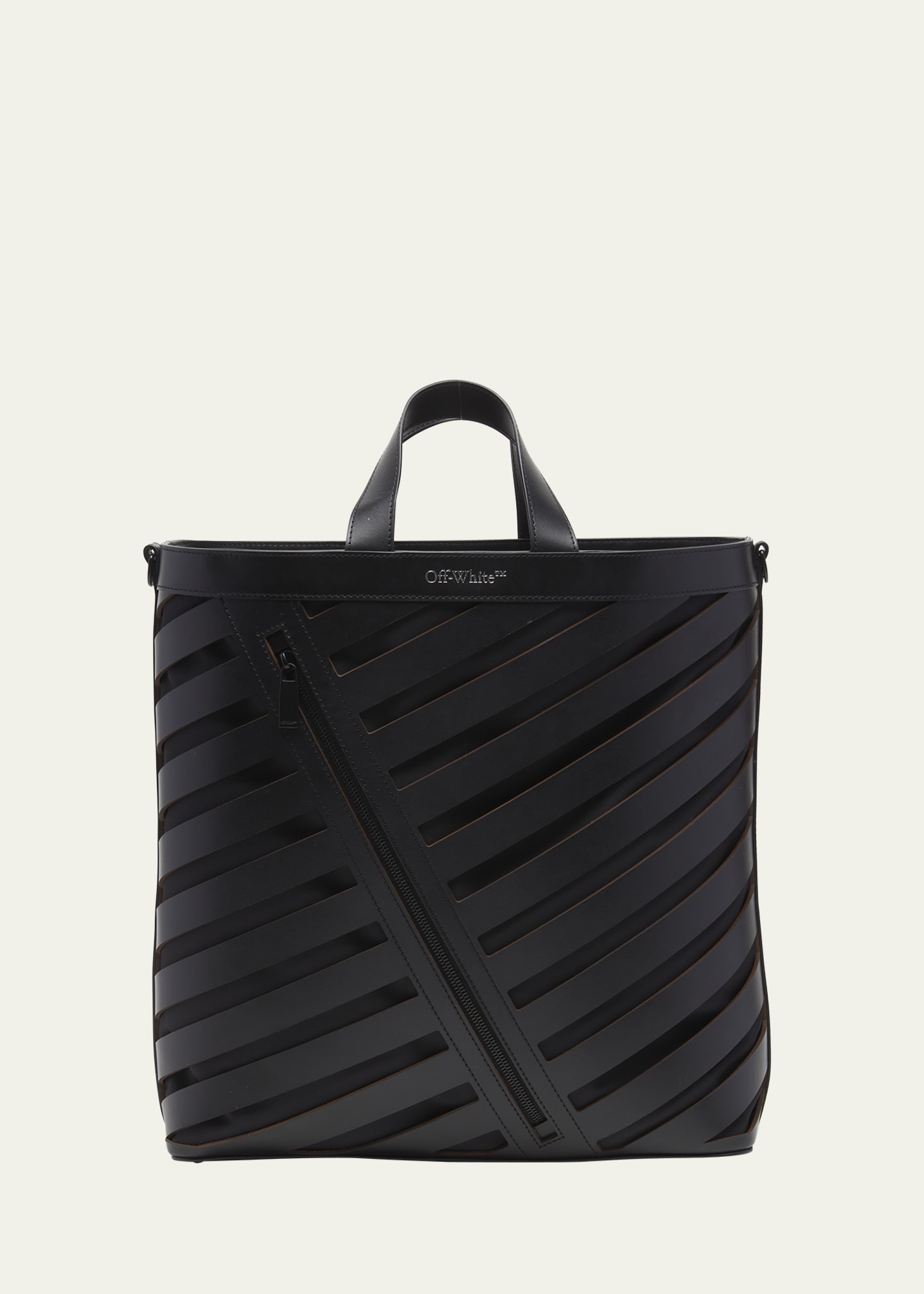 Off-White Men's Diagonal Cutout Leather Tote Bag - Bergdorf Goodman