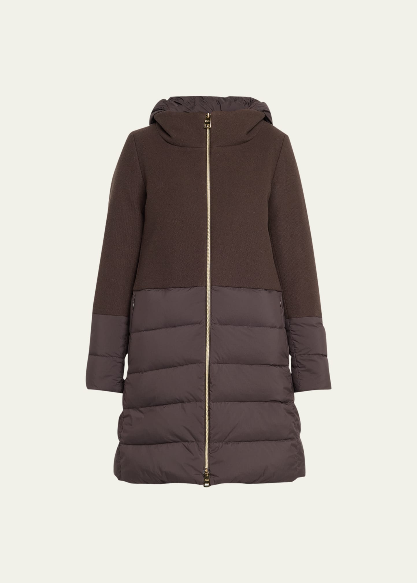 Herno Diagonal Wool and Nuage Mixed Media Puffer Jacket - Bergdorf