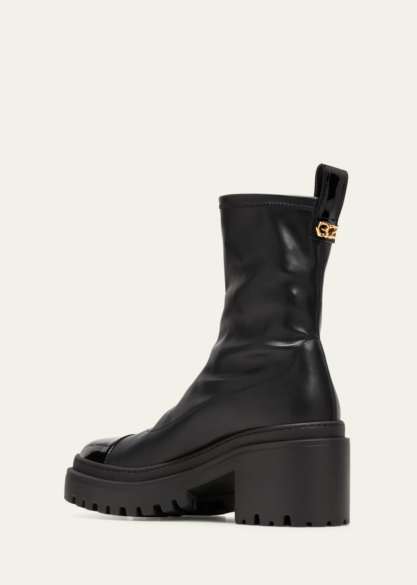 Giuseppe Zanotti Leather Cap-Toe Moto Boots - Bergdorf Goodman