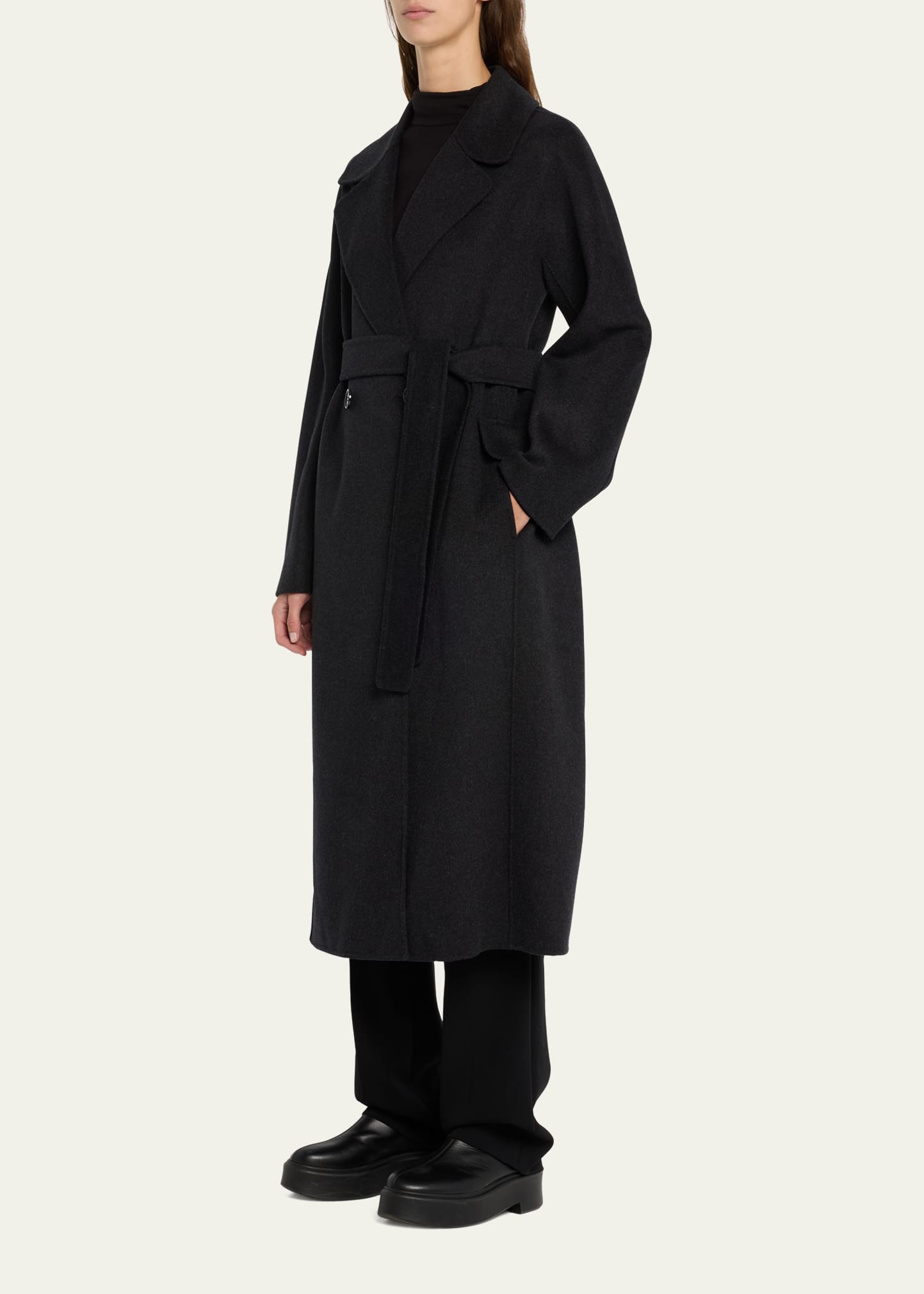 Max Mara Zenith Double-Breast Wool Belted Coat - Bergdorf Goodman