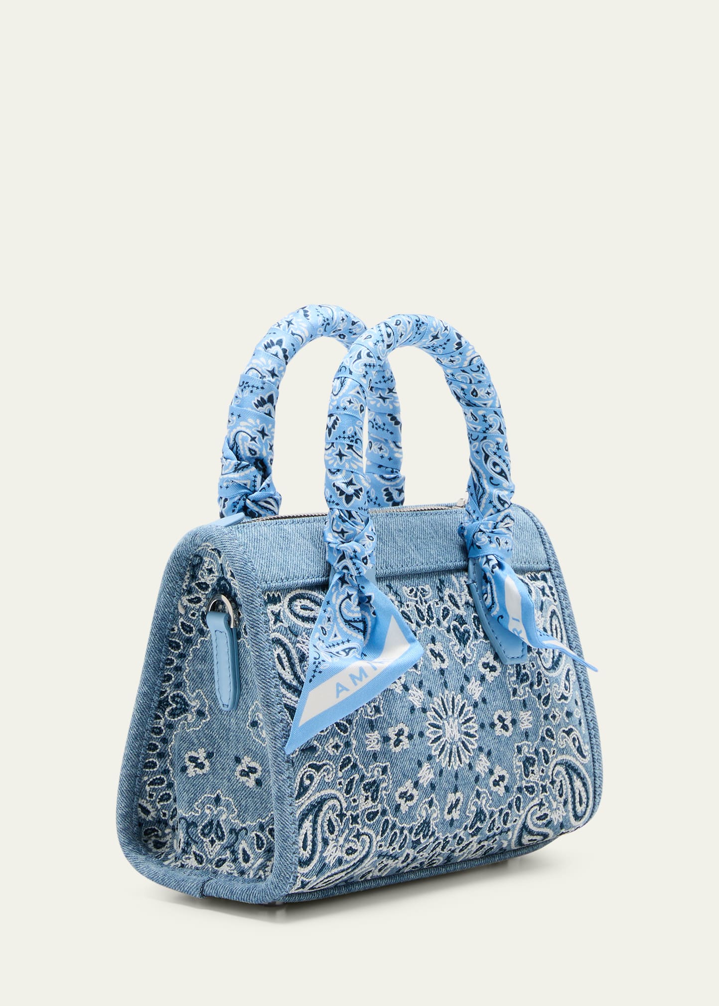 Amiri Triangle Micro Bandana Denim Top Handle Bag - Bergdorf Goodman