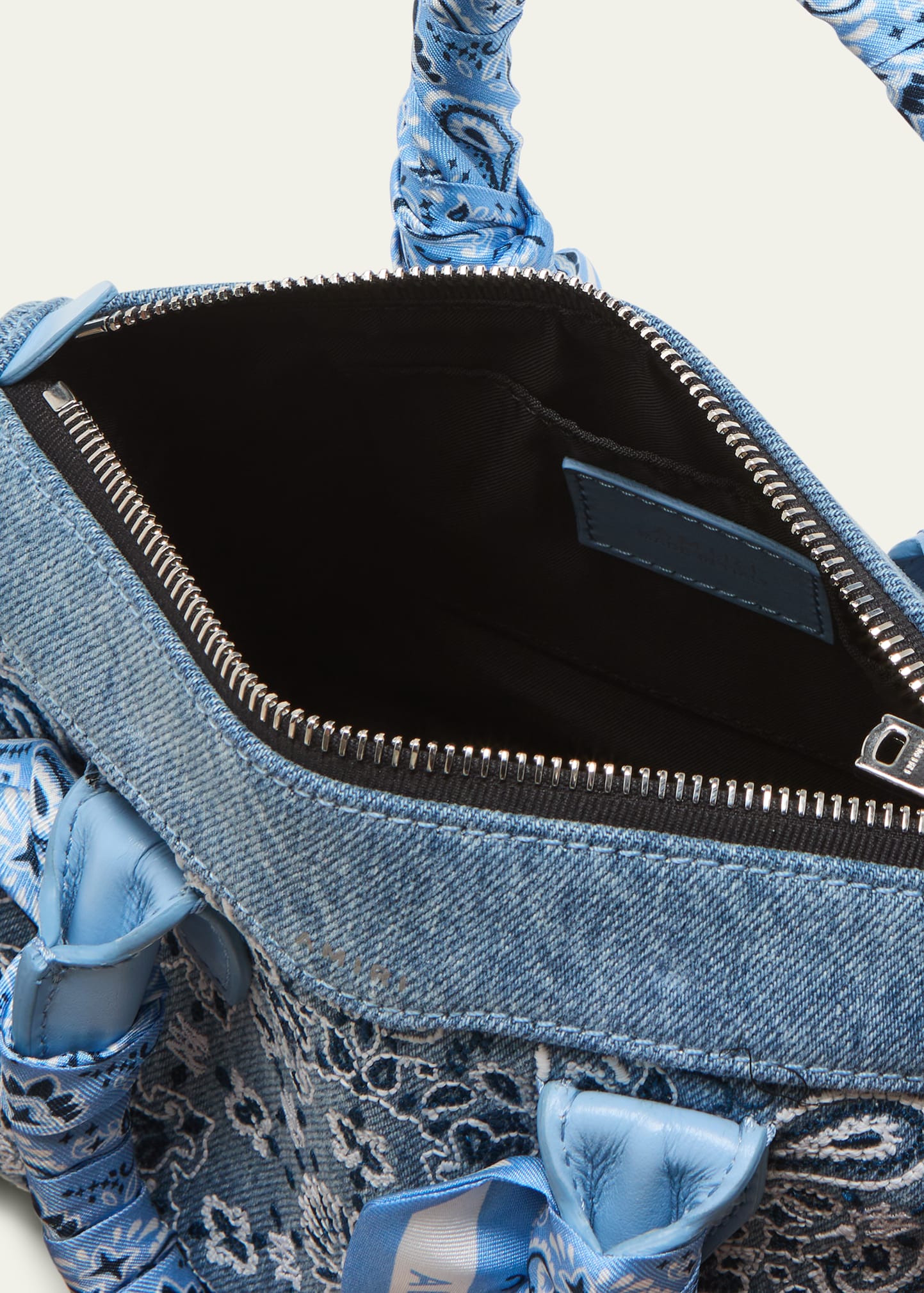 Amiri Triangle Micro Bandana Denim Top Handle Bag - Bergdorf Goodman