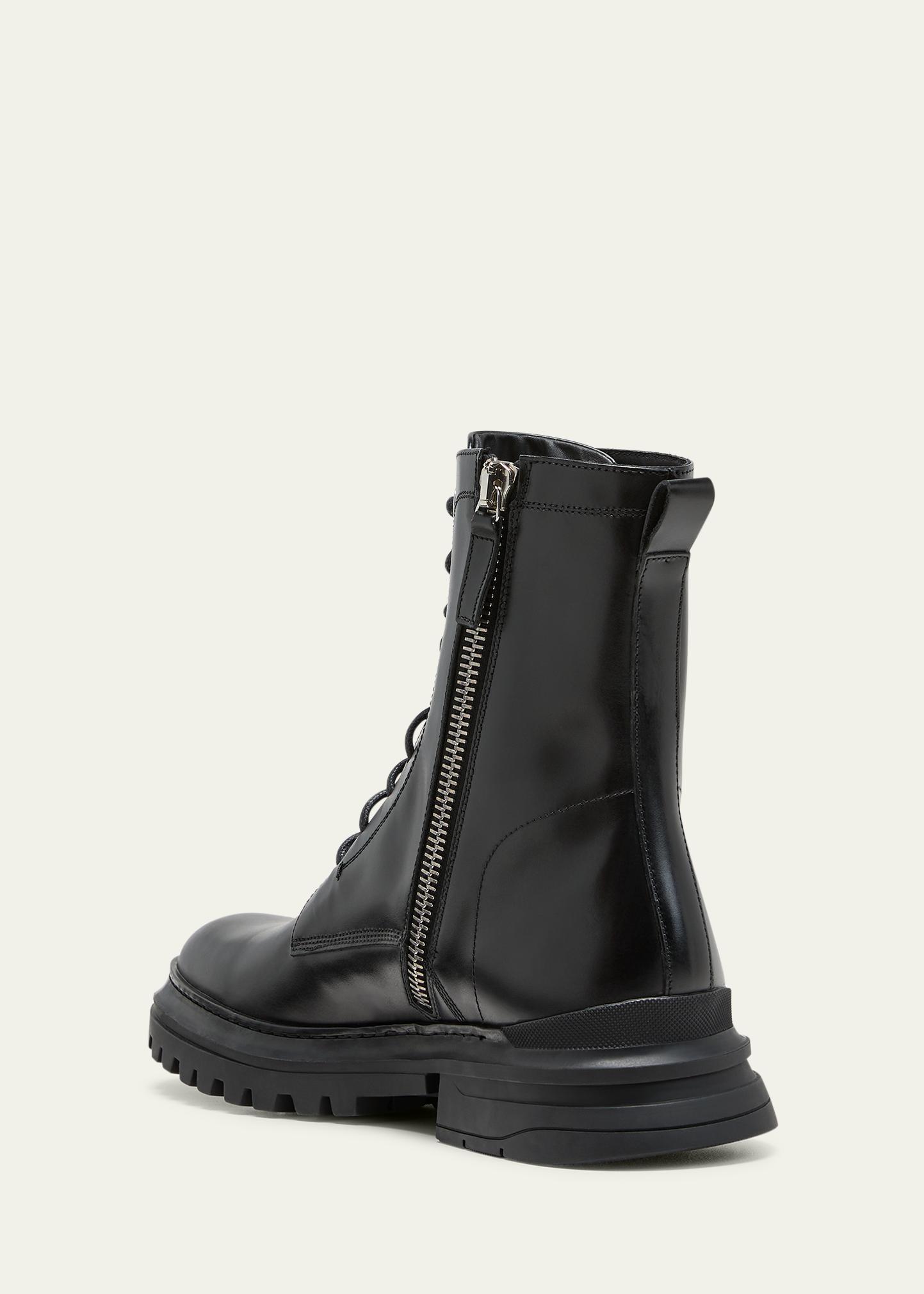 Aquatalia Men\'s Colbie Black Leather Moto Weatherproof Ankle Boots with Side Zip Aquatalia Biker Boots for Women for sale | eBay main image 4