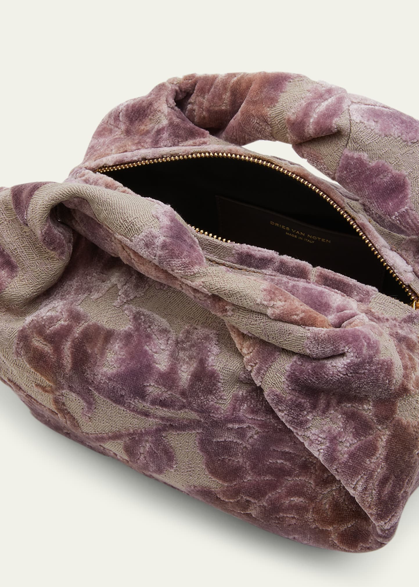 Dries Van Noten Twisted Small Flower Jacquard Top-Handle Bag