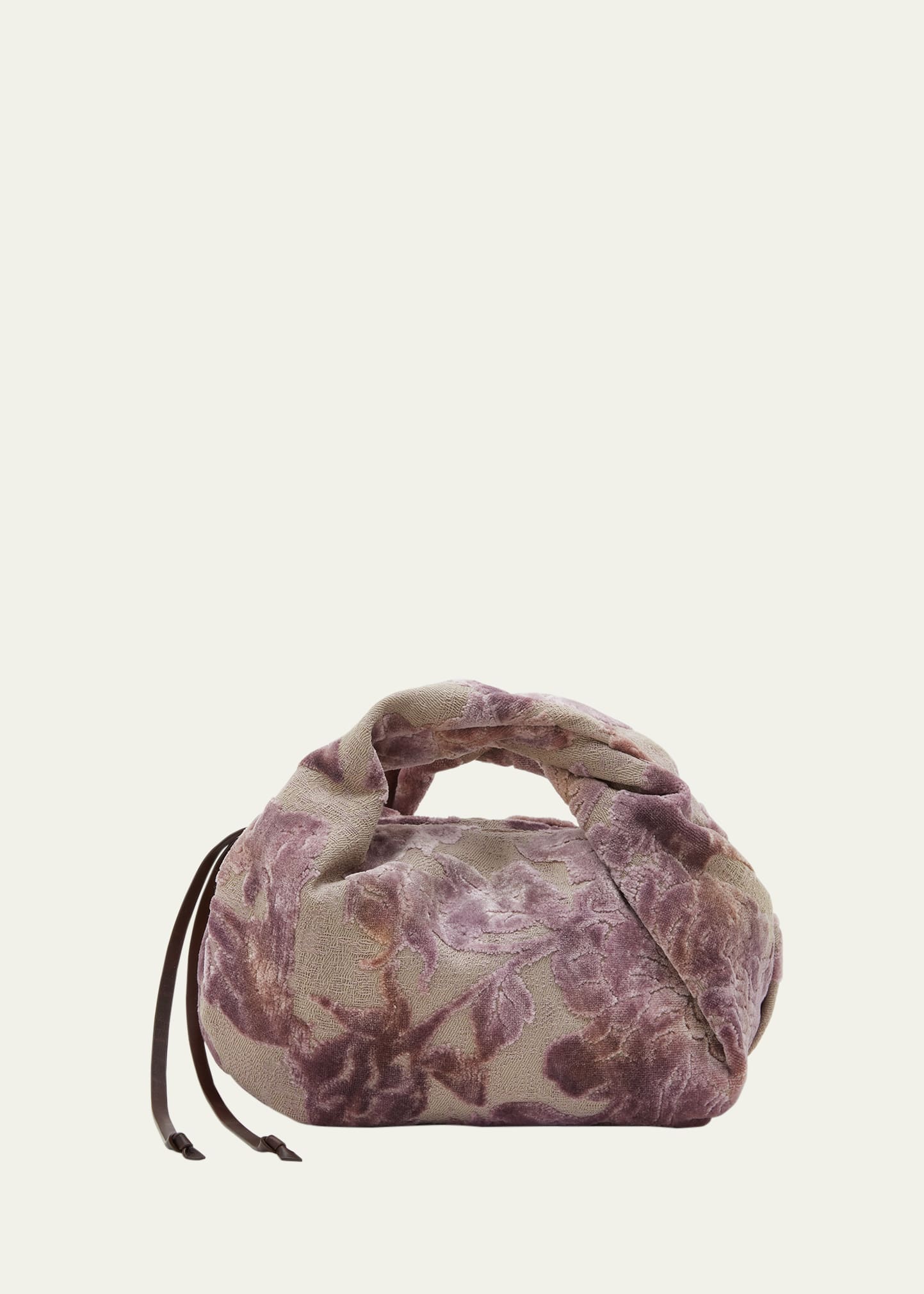 Dries Van Noten Twisted Small Flower Jacquard Top-Handle Bag