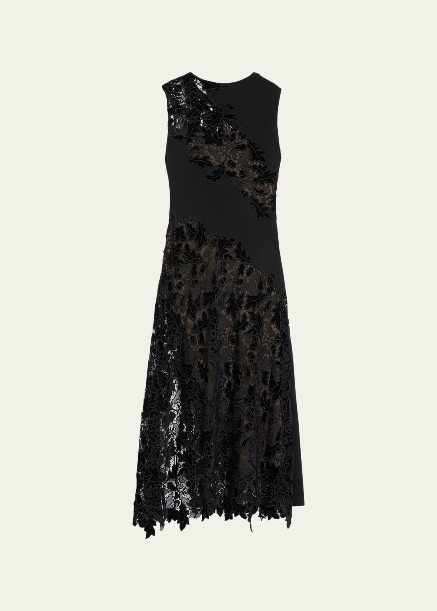 Logo Velvet Midi Dress in Black - Dolce Gabbana