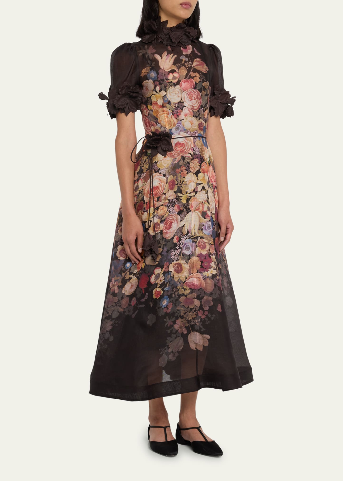 Zimmermann Luminosity Liftoff Flower Midi Dress - Bergdorf Goodman