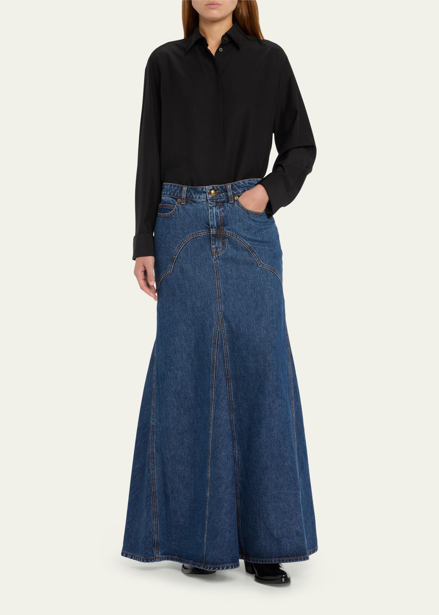 Zimmermann Luminosity Denim Maxi Skirt - Bergdorf Goodman