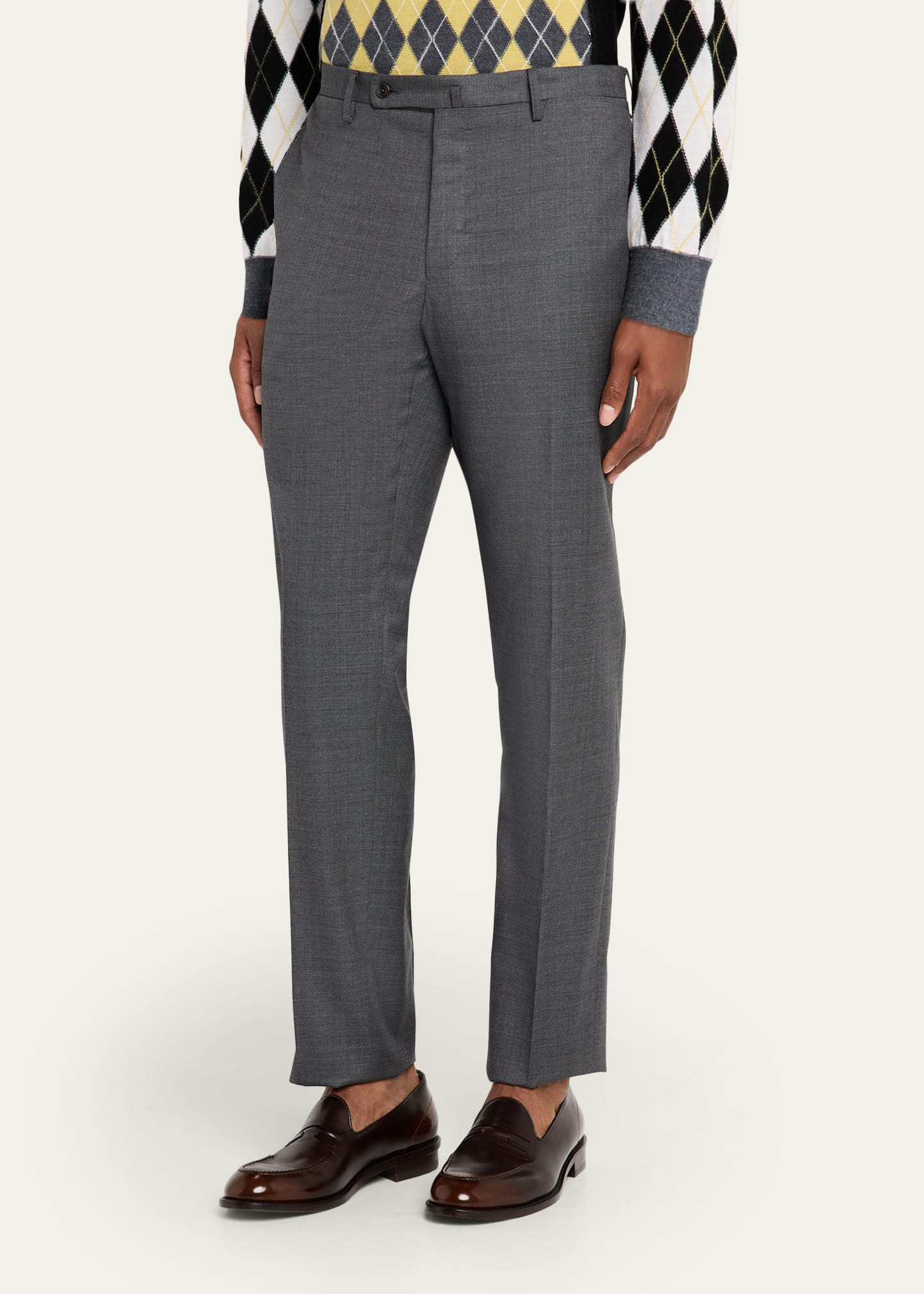 Incotex Men's Wool Sharkskin Dress Pants - Bergdorf Goodman