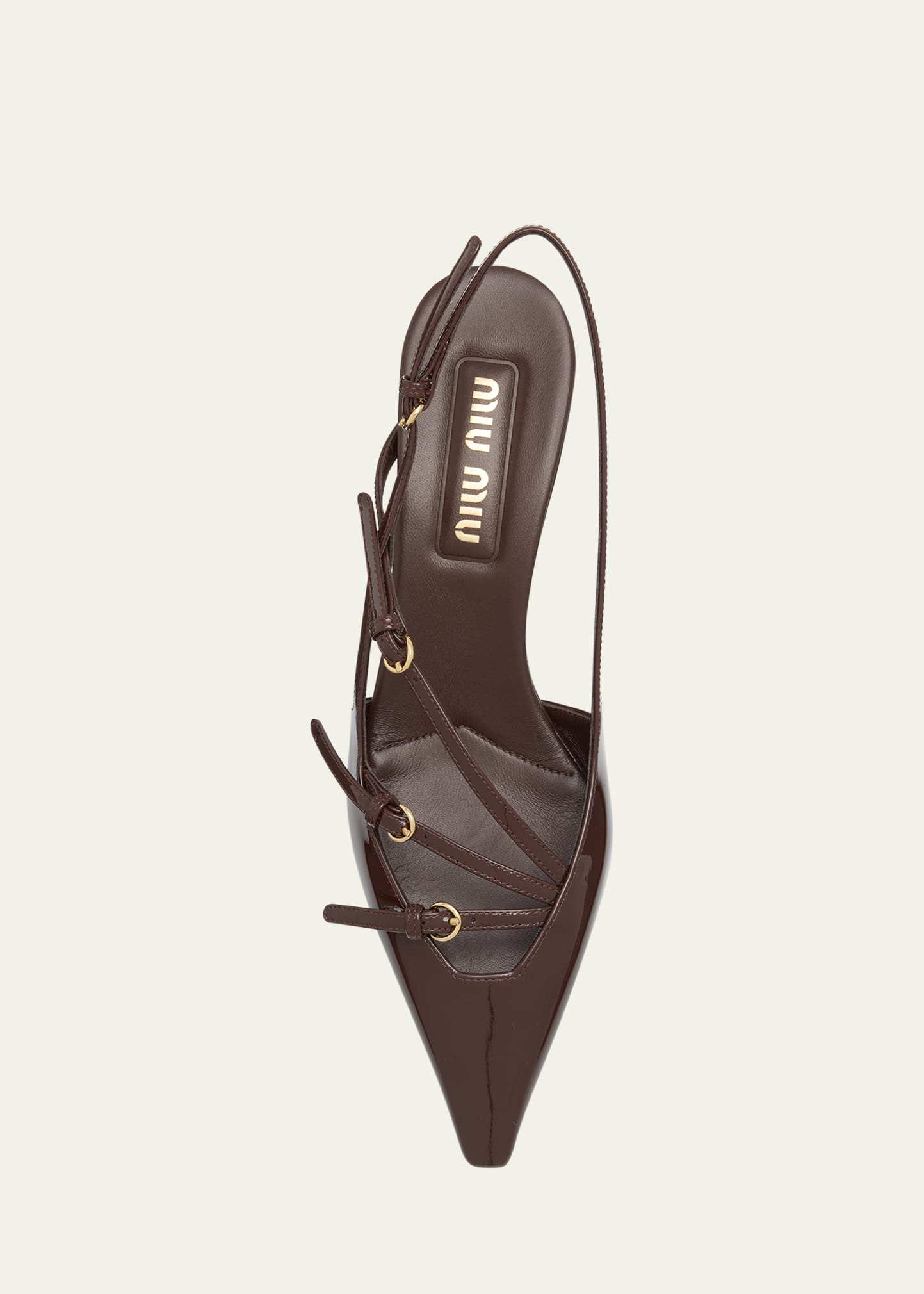 【関税込み】miu miu SLINGBACK STRAPS Miu Miu Vernice Strappy Leather Slingback Sandals - Bergdorf