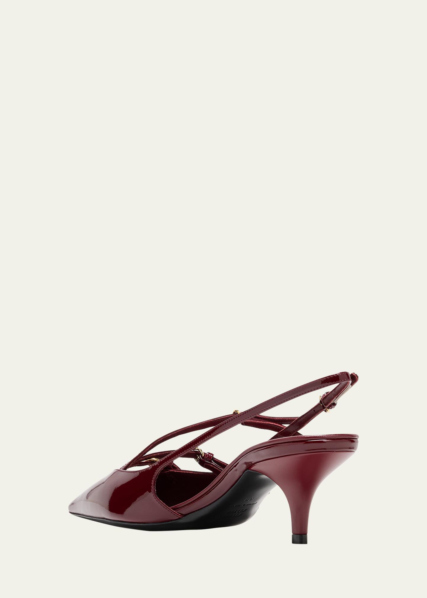 靴 Miu Miu 1998SS Archive Slingback Heels Miu Miu Patent Buckle-Trio Slingback Pumps - Bergdorf Goodman