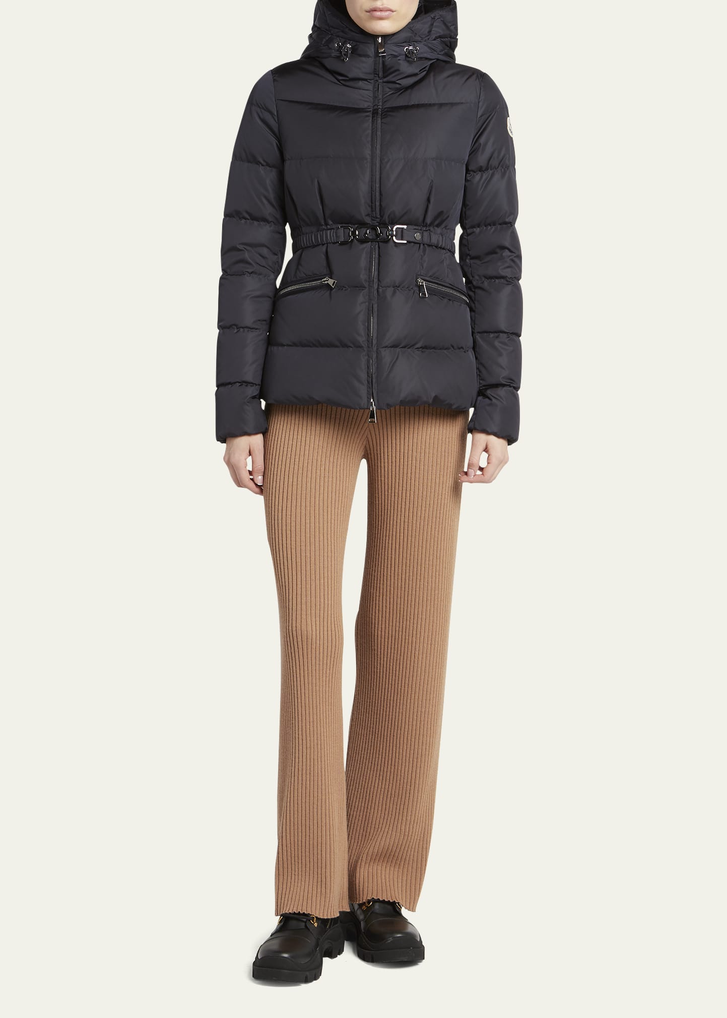 Moncler alouette top belted puffer jacket