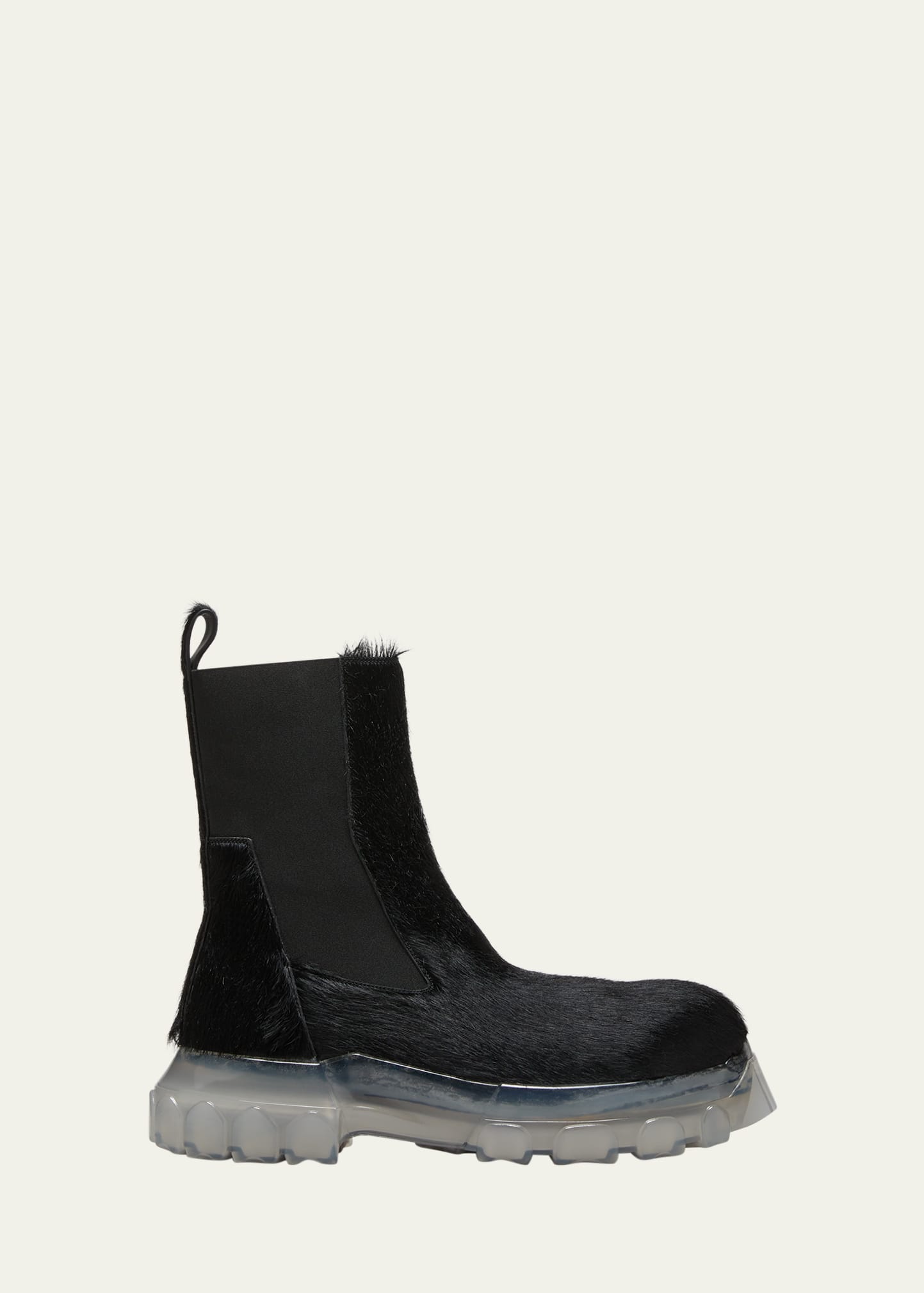 Rick Owens Men's Beatle Bozo Tractor Calf Hair Chelsea Boots