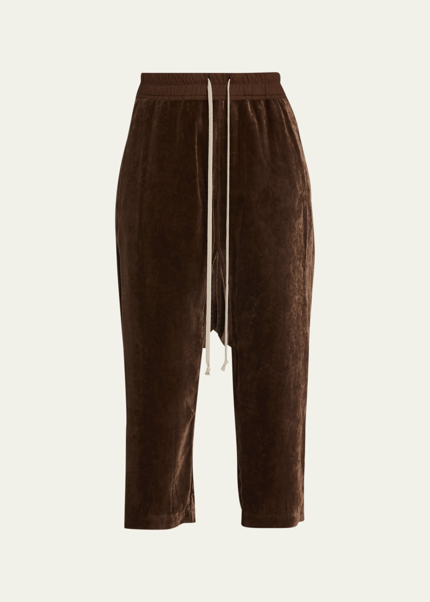 Rick Owens Velvet Drawstring Cropped Pants