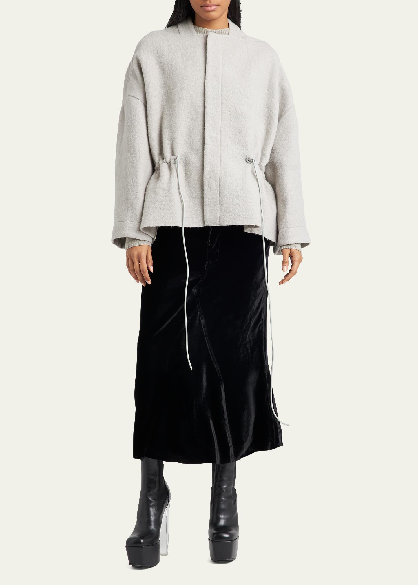 Rick Owens Drawstring Waist Oversized Wool Jacket - Bergdorf Goodman