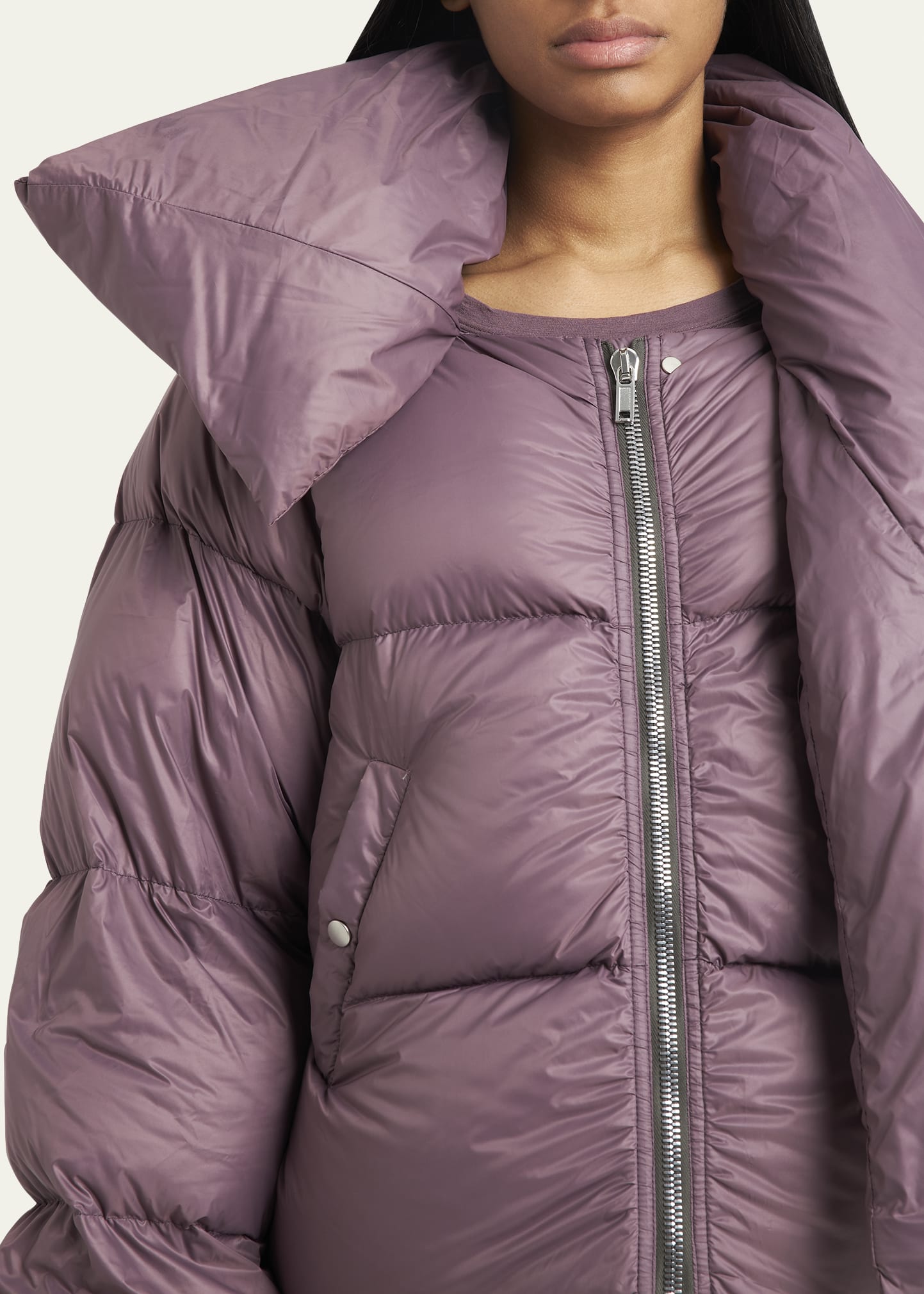 Rick Owens Funnel-Neck Short Puffer Coat Bergdorf Goodman